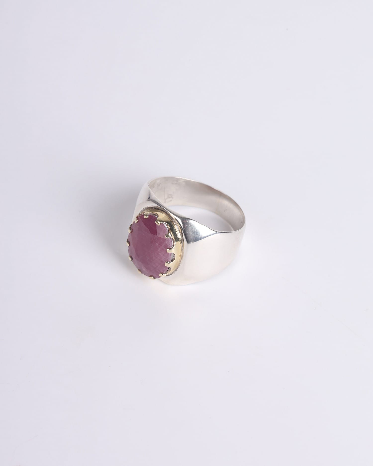 Classic Men's Silver Ring with 5.05ct Ruby Gemstone