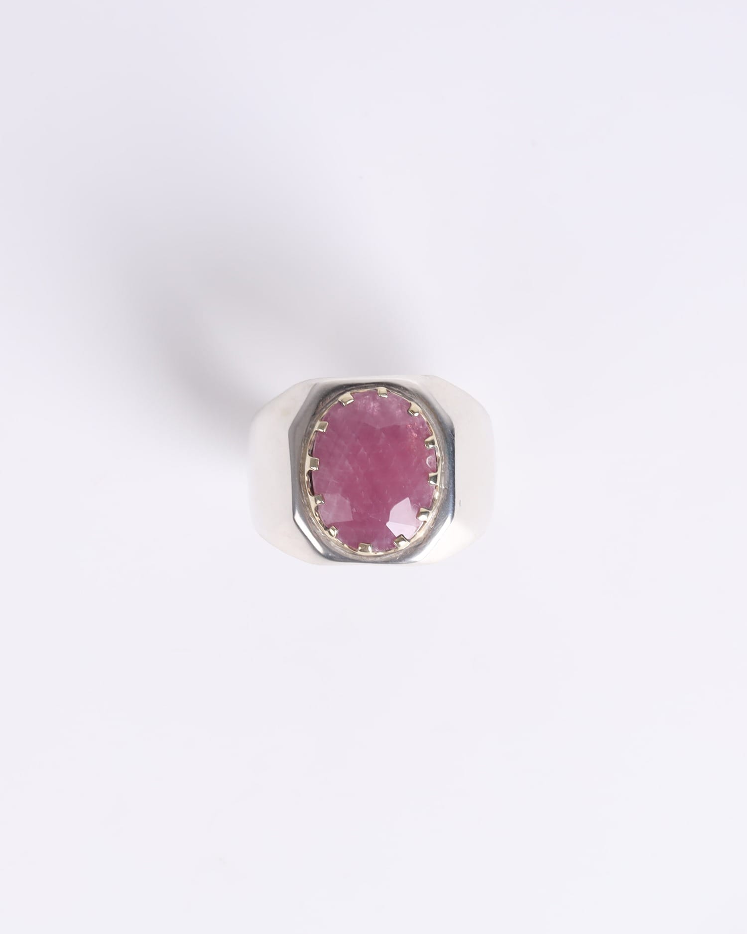 Classic Men's Silver Ring with 5.05ct Ruby Gemstone