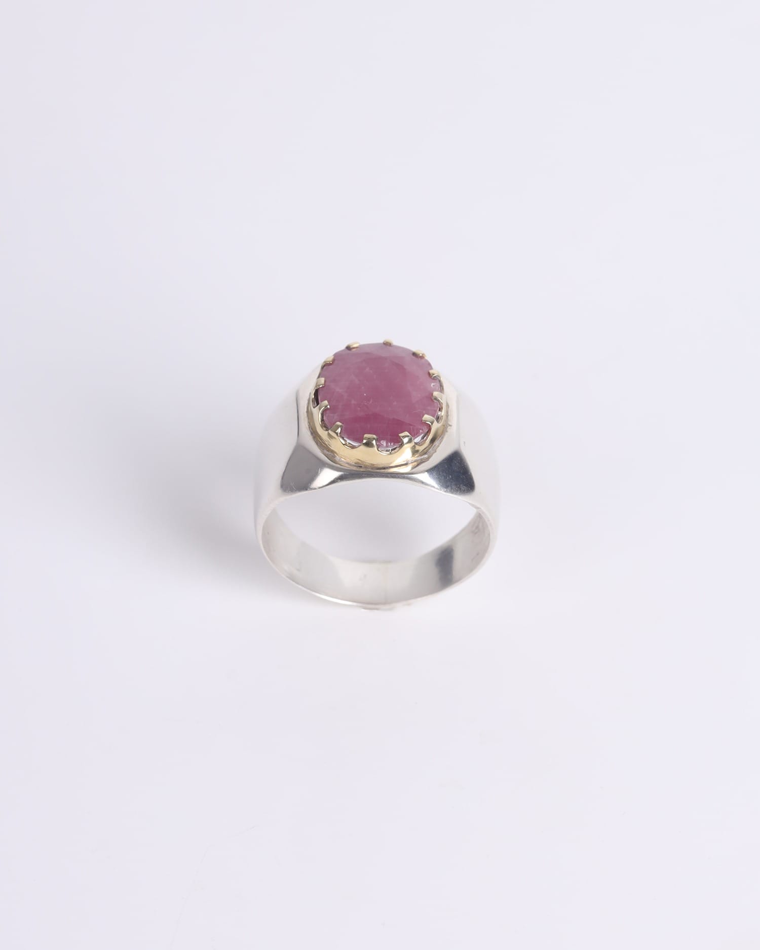 Classic Men's Silver Ring with 5.05ct Ruby Gemstone