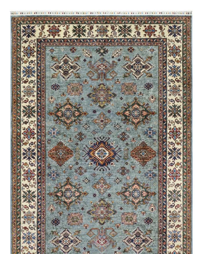 Handmade Afghani Wool Carpet – Geometric Floral Rug