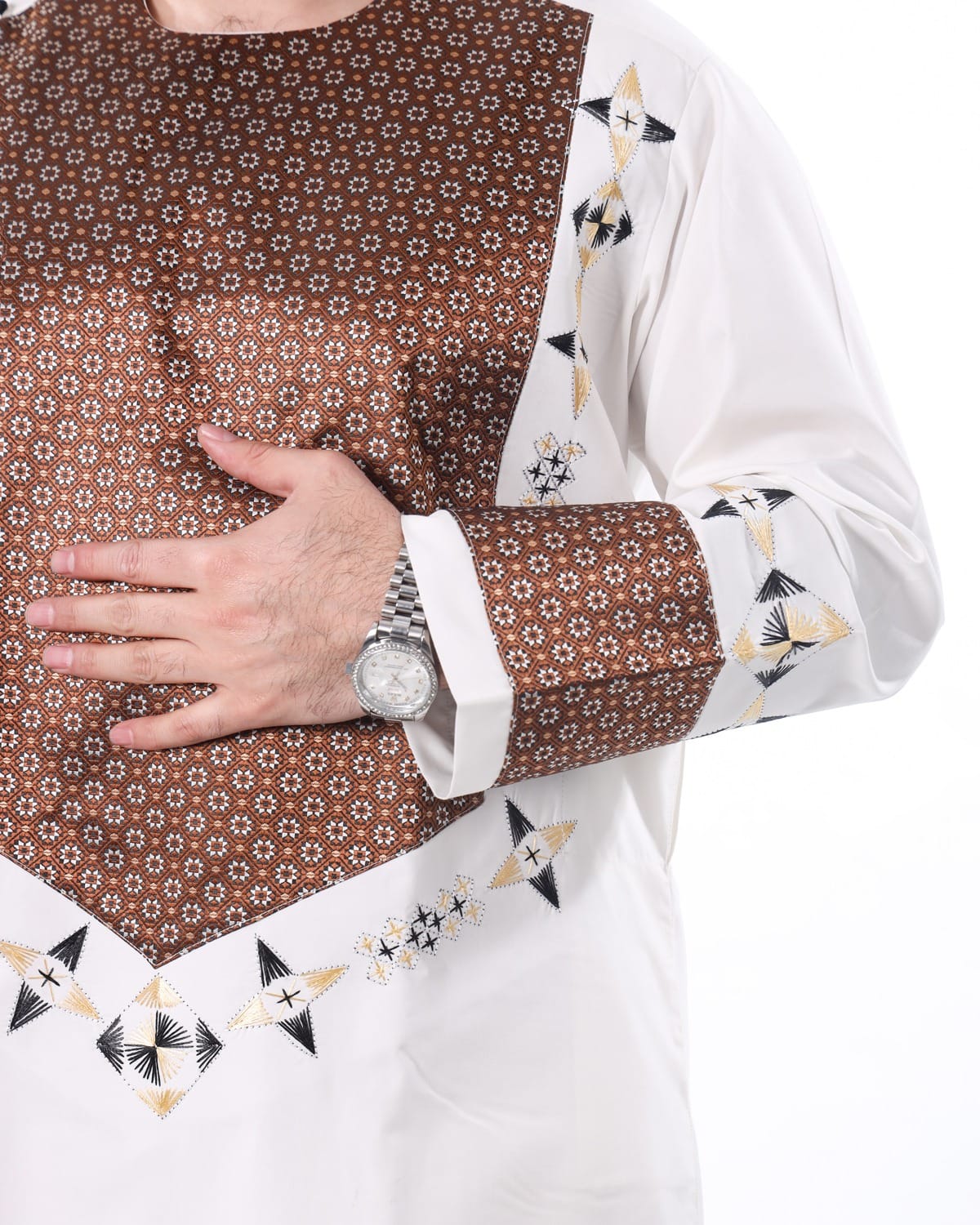 White Afghani Men Clothing with Shawl – Elegant Traditional Wear for Men