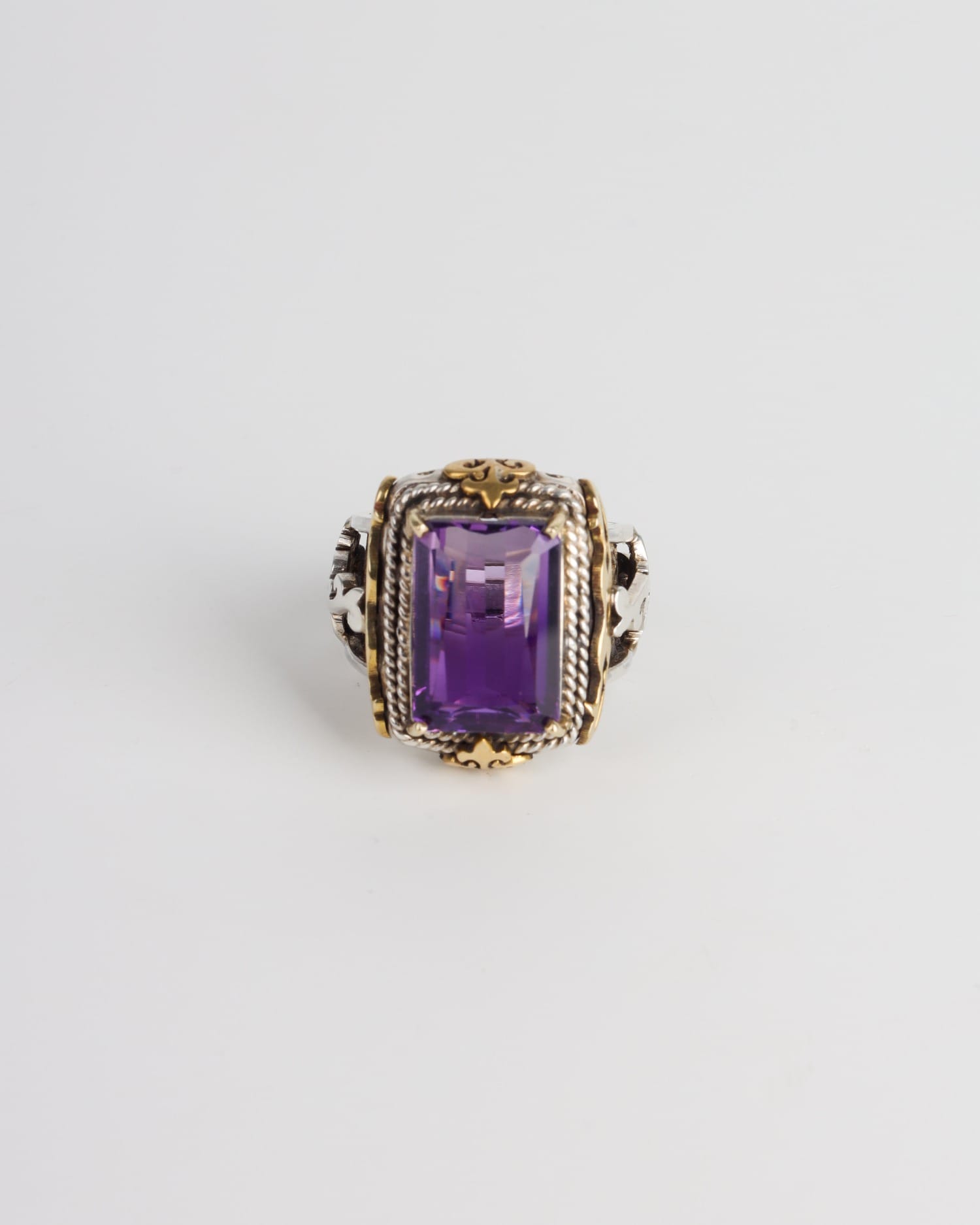 Royal Ring, Silver & Brass Band, Natural Ruby