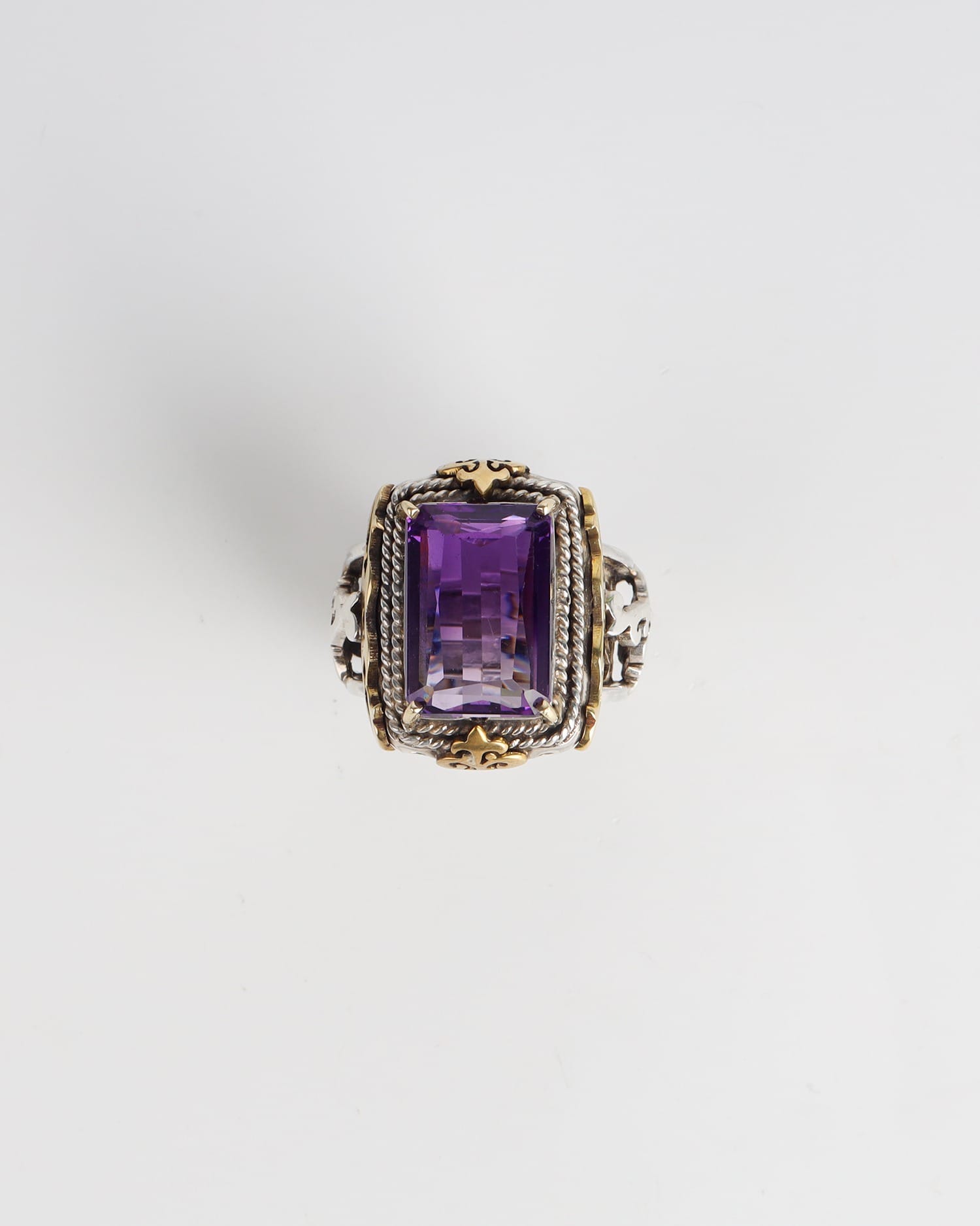 Royal Ring, Silver & Brass Band, Natural Ruby