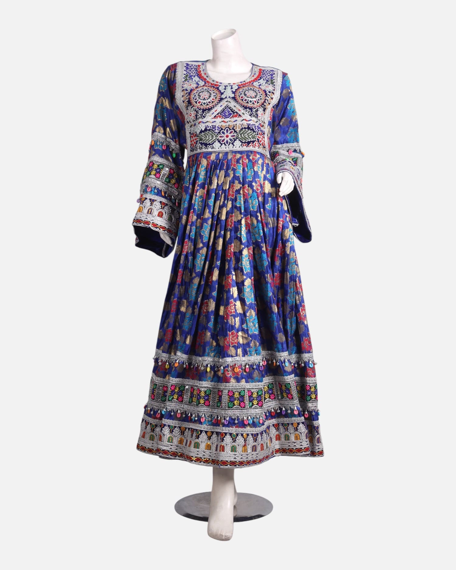 Afghan Ganda Dress for Women – Royal Blue Banarasi Embroidered Eid Outfit | Aseel