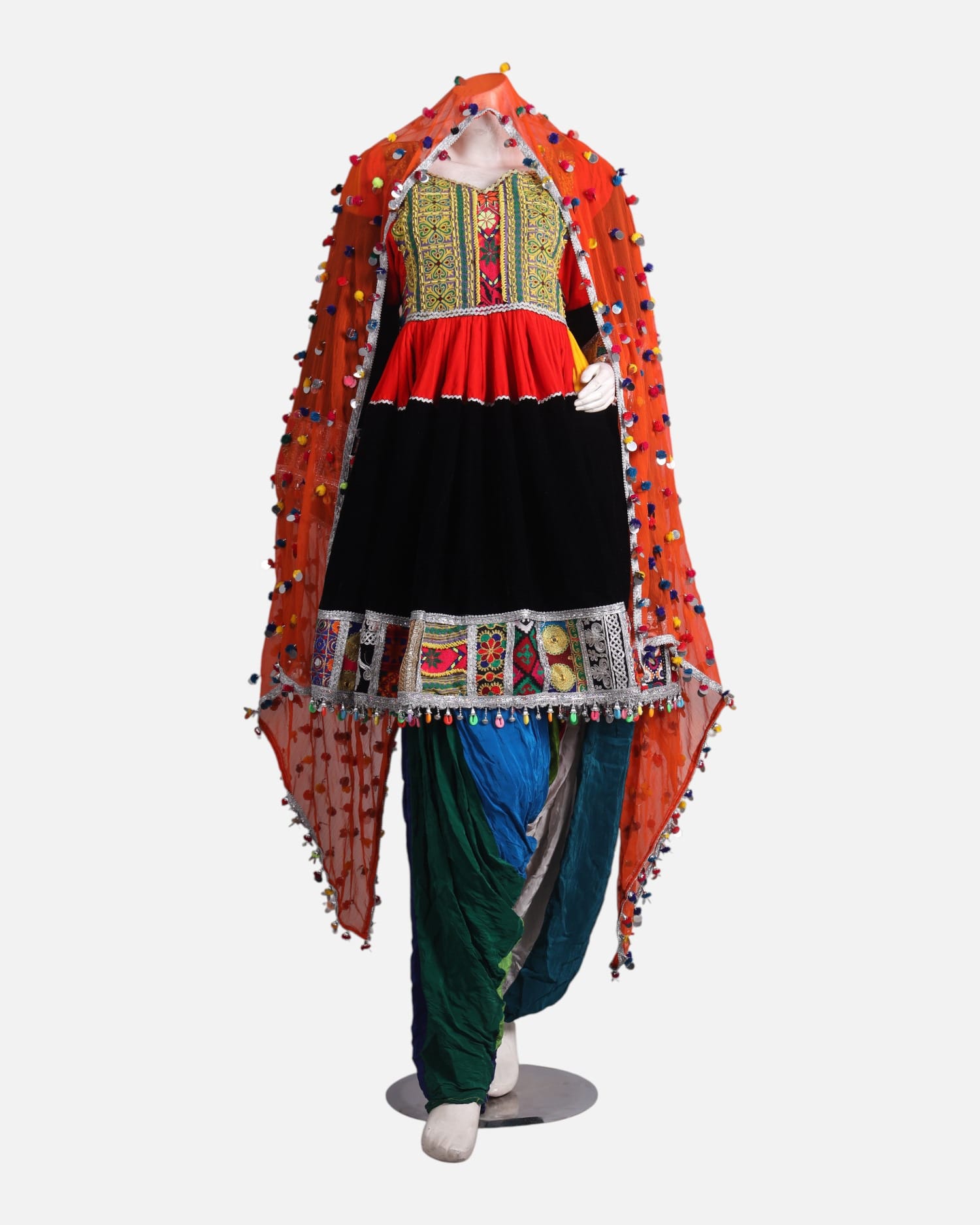 Colorful Afghan Gand Afghani – Handmade Cultural Dress for Eid & Weddings | Aseel