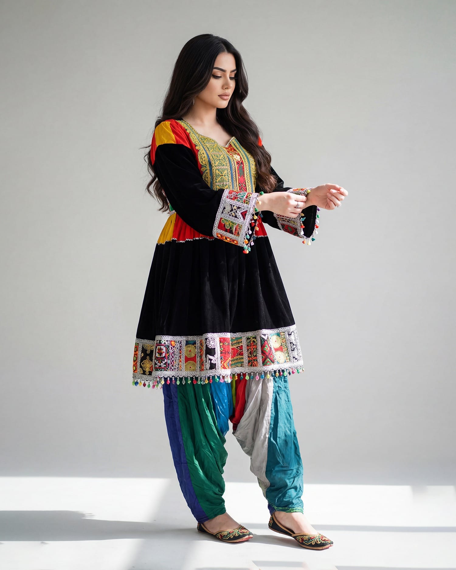 Colorful Afghan Gand Afghani – Handmade Cultural Dress for Eid & Weddings | Aseel
