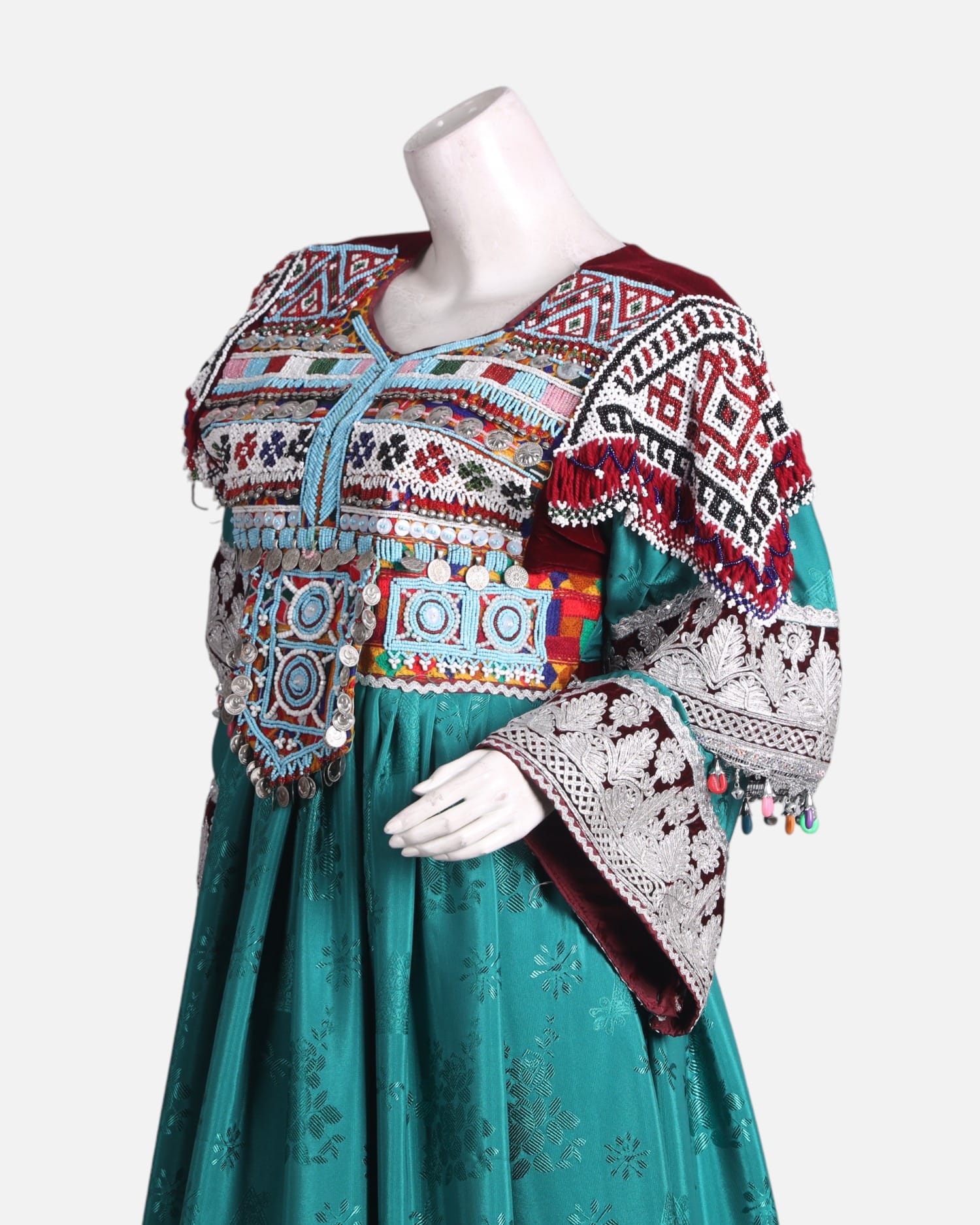 Eid dress for Women 2026 – Premium Turquoise Afghan Gand Dress | Aseel