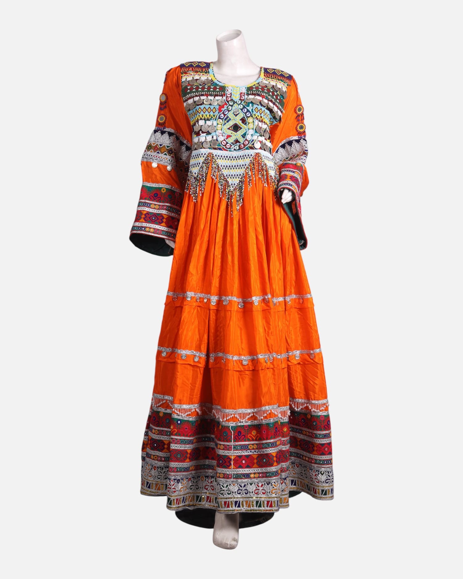 Authentic handmade Afghani Gand Design Vibrant Orange