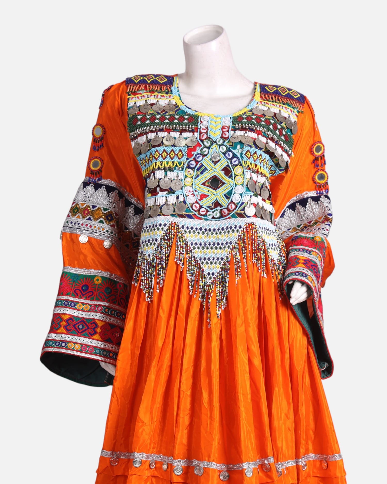 Authentic handmade Afghani Gand Design Vibrant Orange