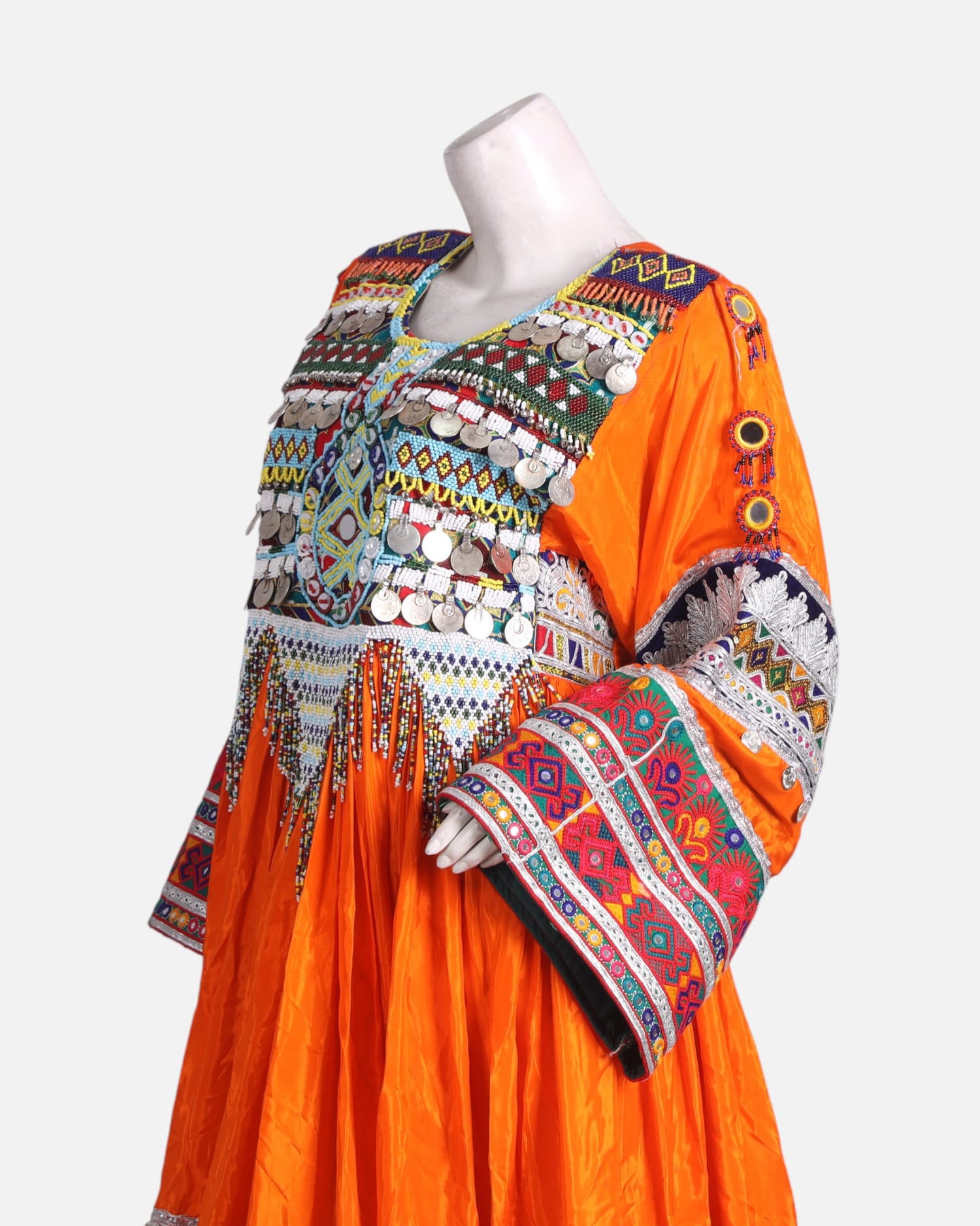 Authentic handmade Afghani Gand Design Vibrant Orange