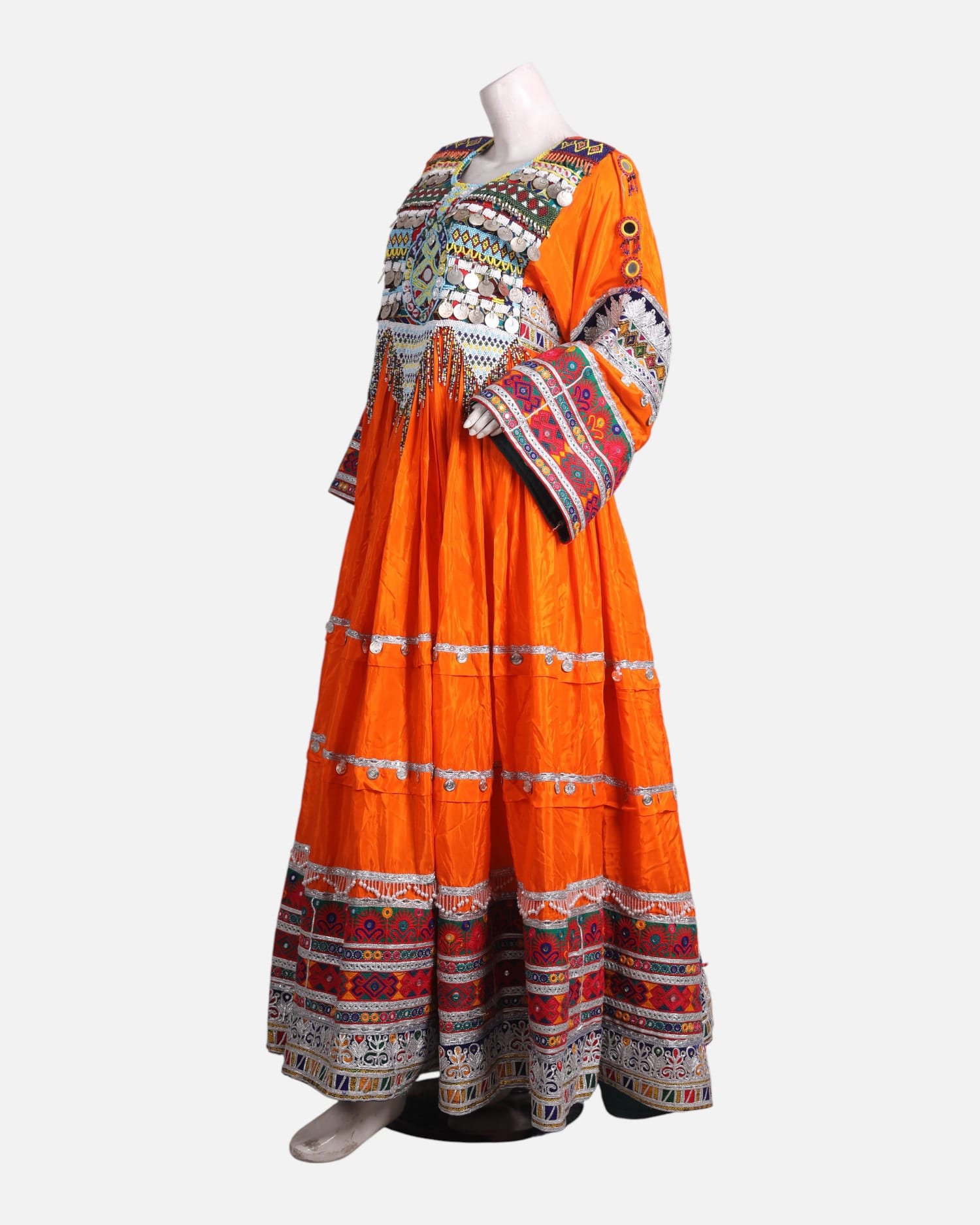 Authentic handmade Afghani Gand Design Vibrant Orange