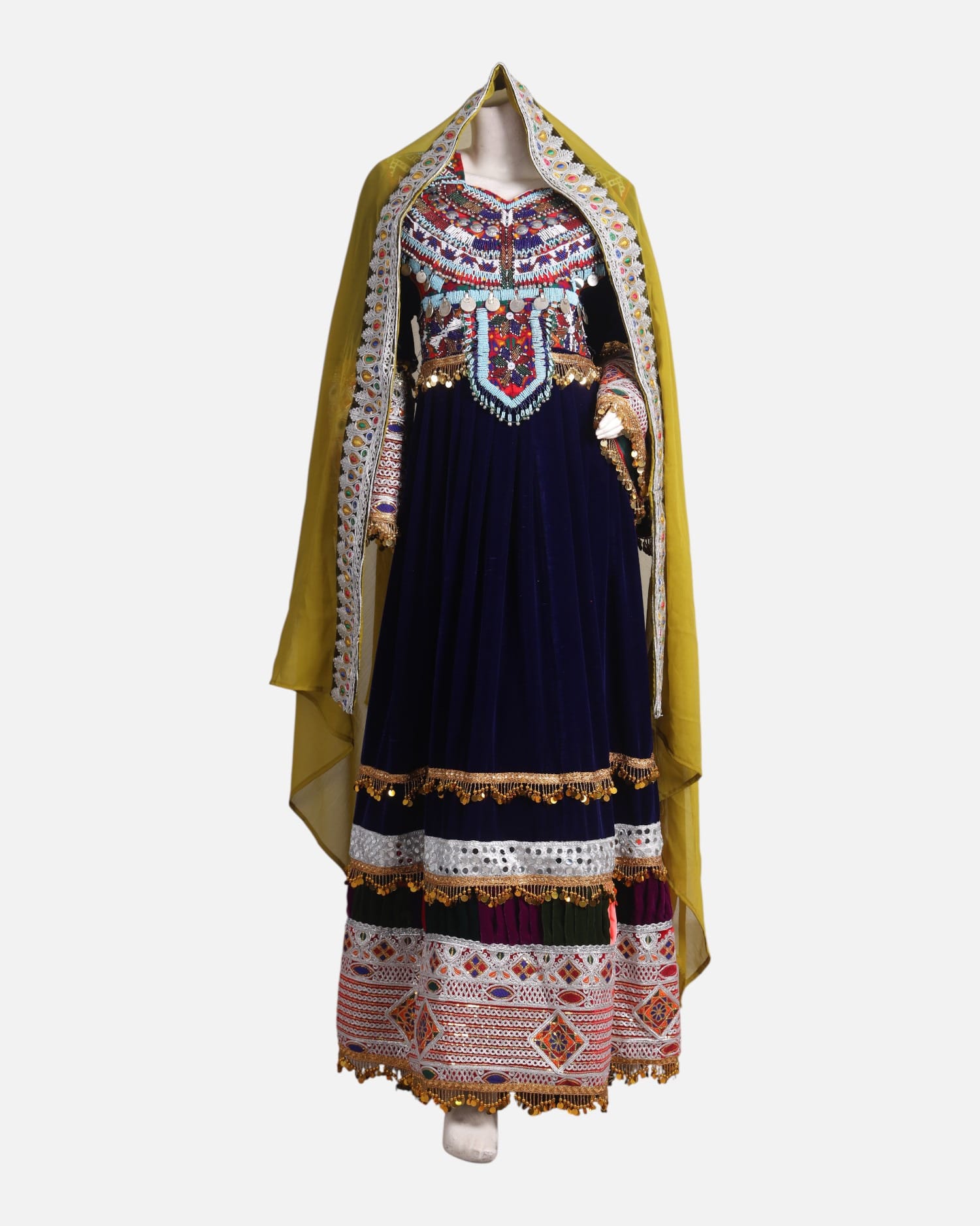 Afghan Cultural Dress for Women – Luxury Handcrafted Gand with Mirror Work | Aseel