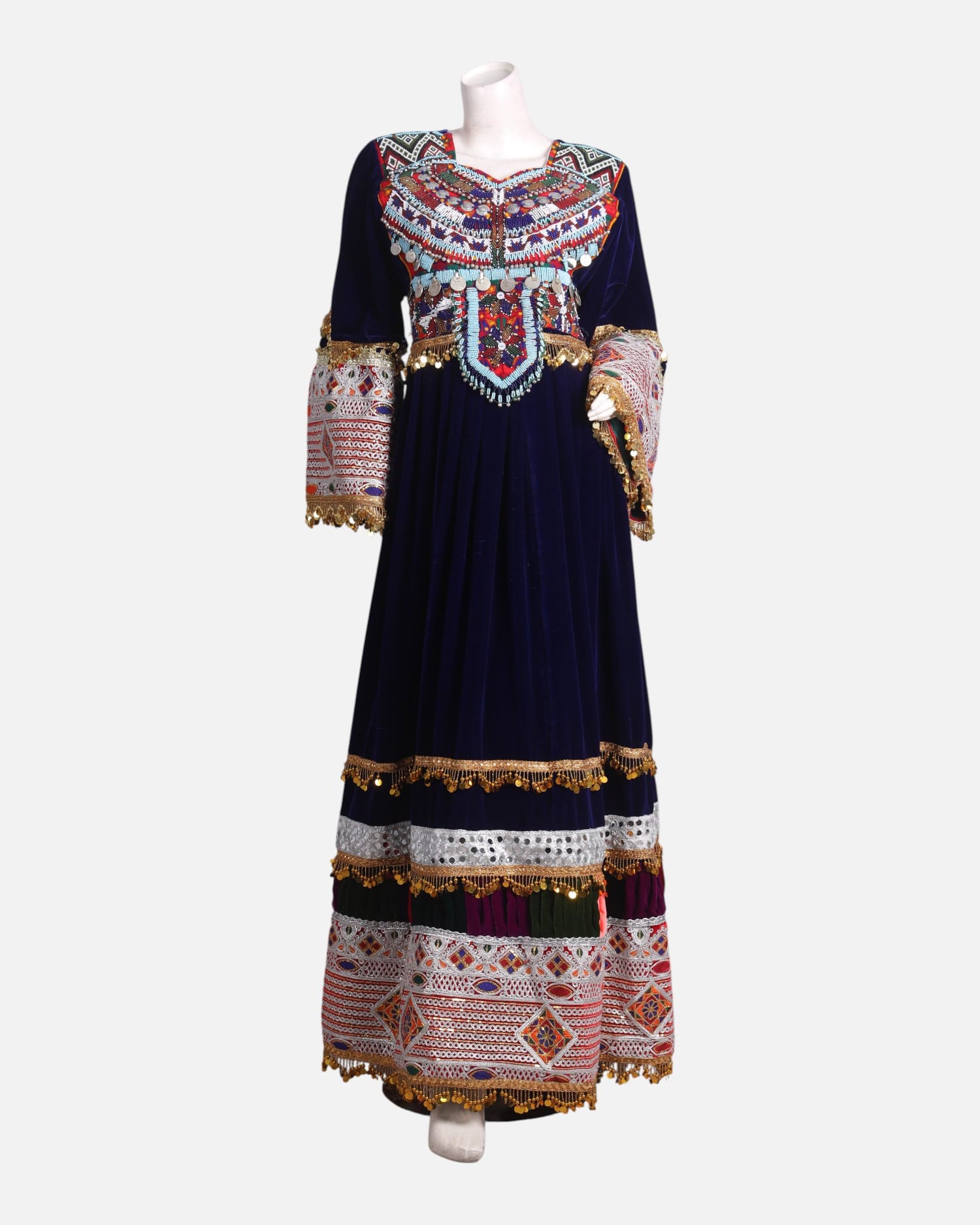 Afghan Cultural Dress for Women – Luxury Handcrafted Gand with Mirror Work | Aseel