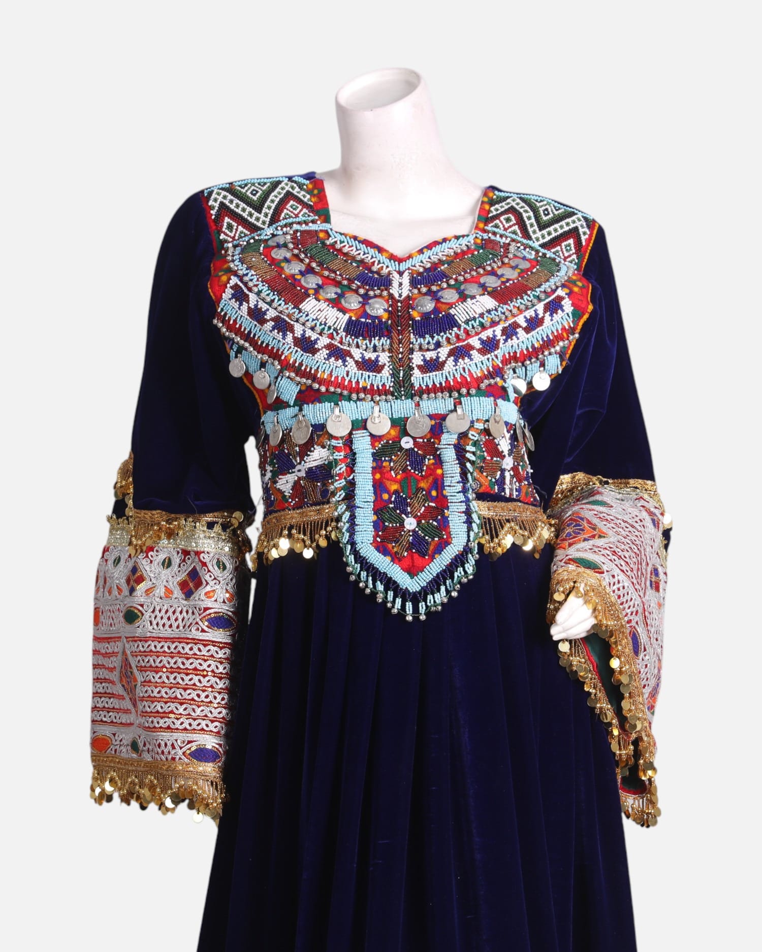 Afghan Cultural Dress for Women – Luxury Handcrafted Gand with Mirror Work | Aseel