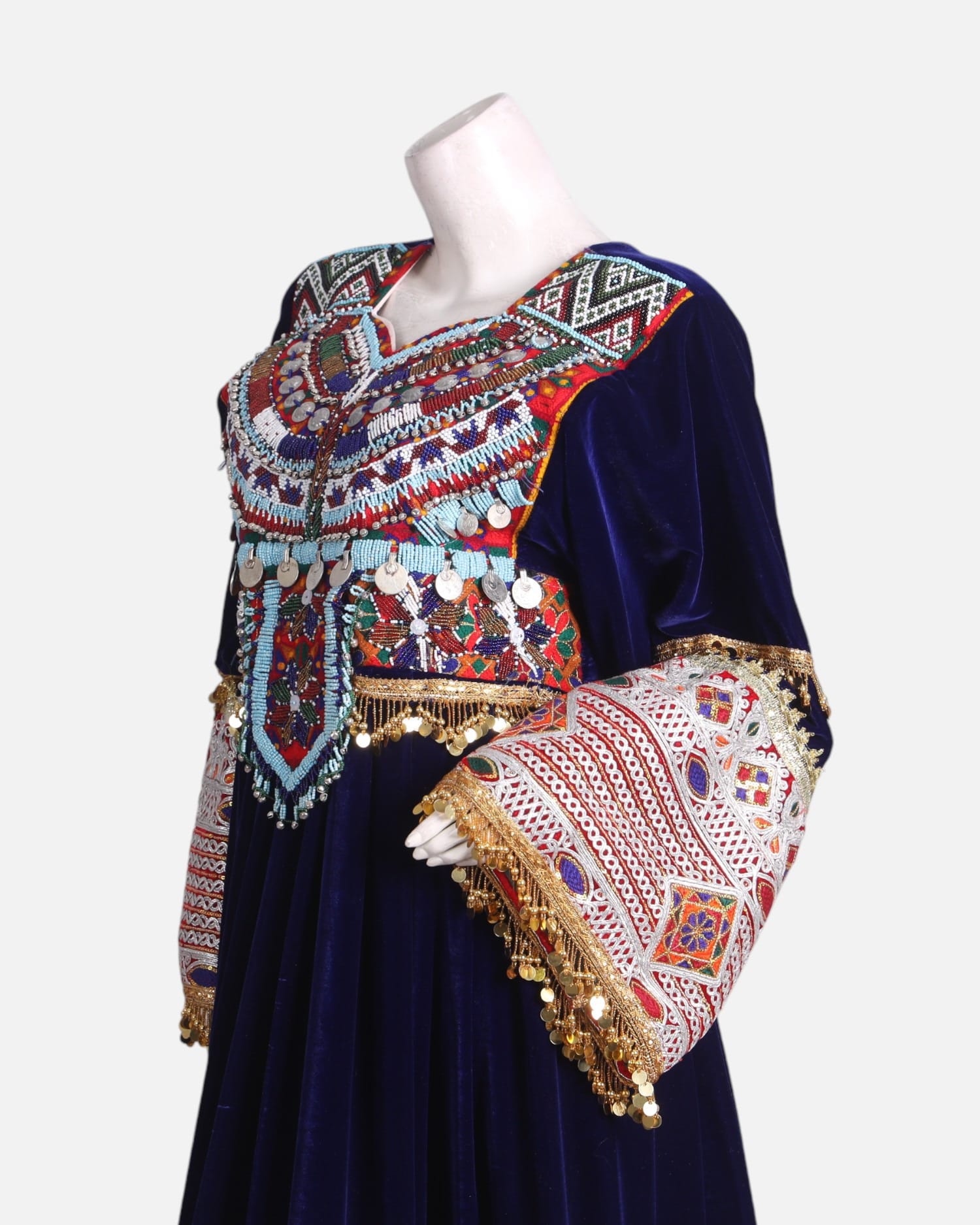 Afghan Cultural Dress for Women – Luxury Handcrafted Gand with Mirror Work | Aseel