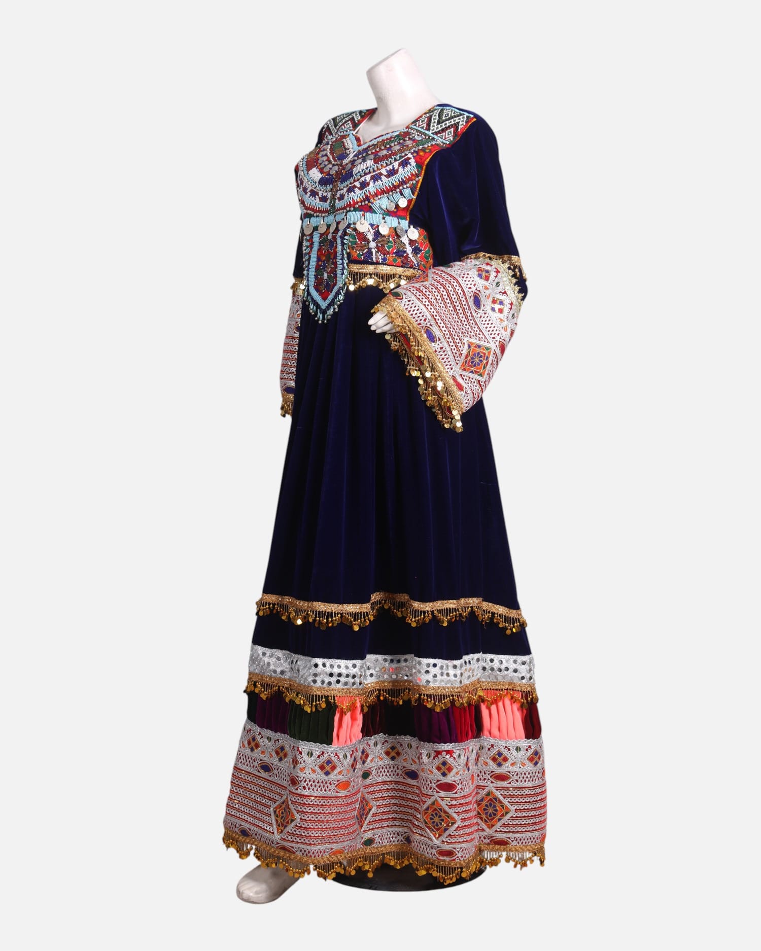 Afghan Cultural Dress for Women – Luxury Handcrafted Gand with Mirror Work | Aseel