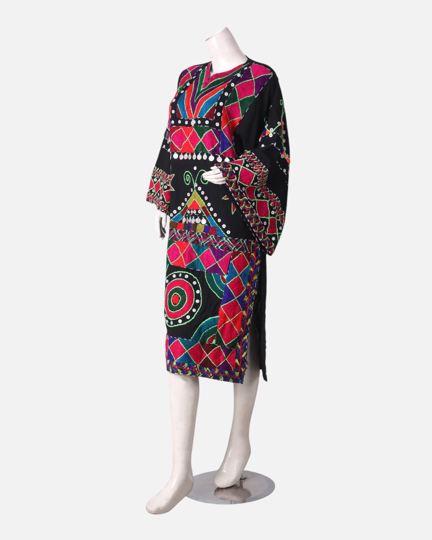 Women's Afghan Punjabi Dress – Intricate Hand Embroidery with Cotton Fabric Aseel