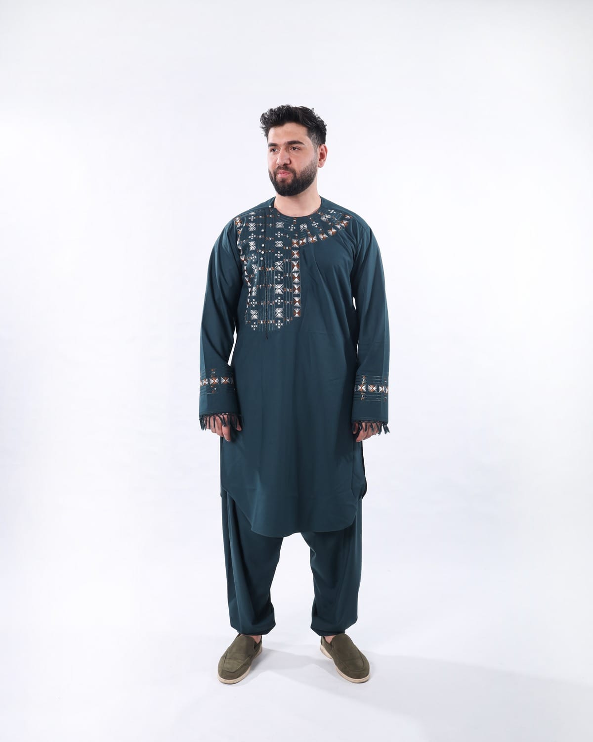 Afghan Perahan Tunban for Men – Traditional Yakhun Embroidery for Eid Aseel