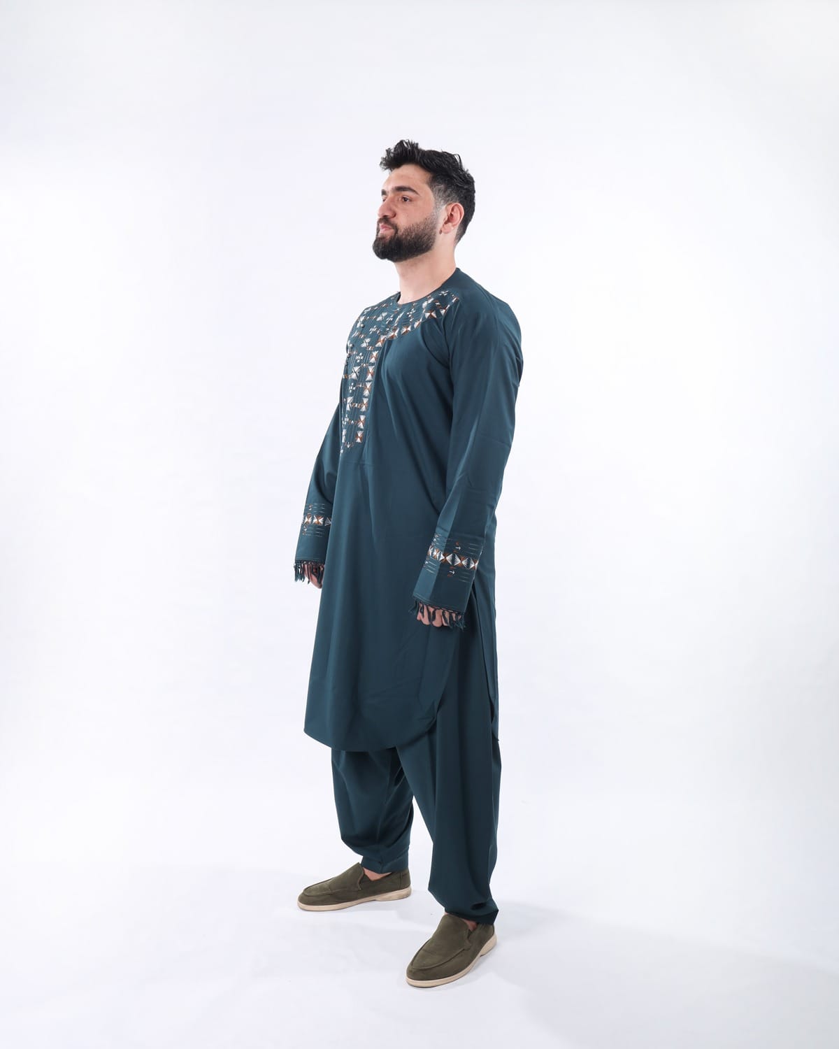 Afghan Perahan Tunban for Men – Traditional Yakhun Embroidery for Eid Aseel