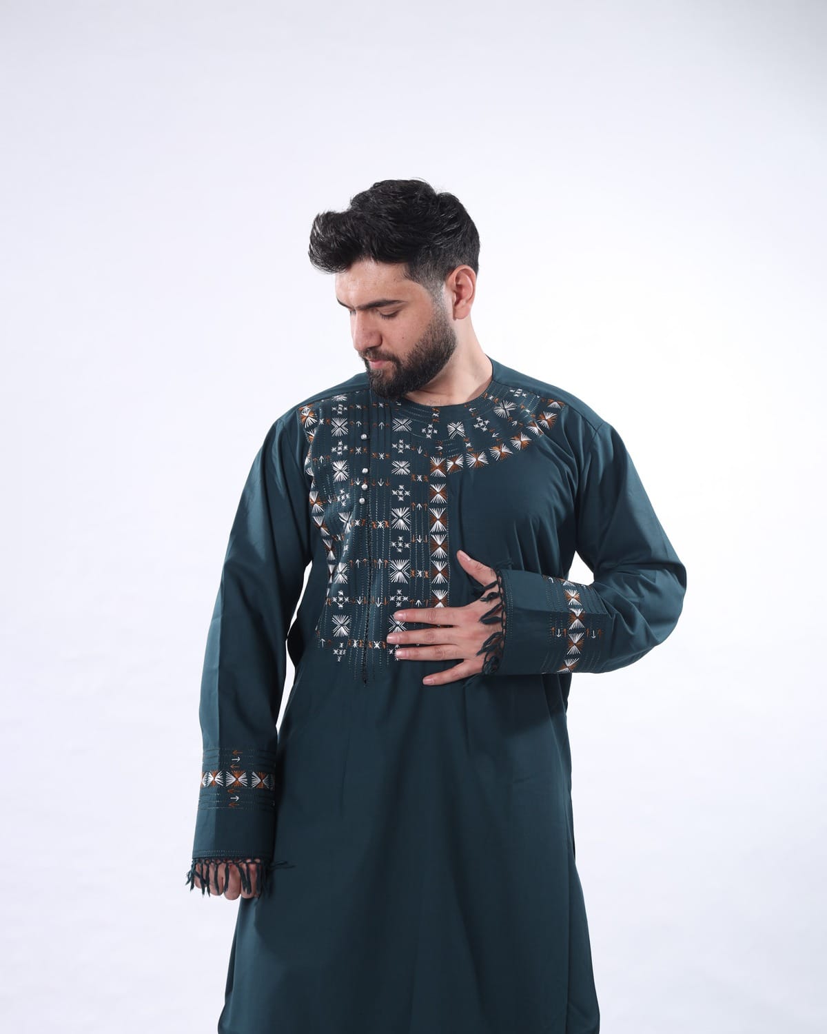 Afghan Perahan Tunban for Men – Traditional Yakhun Embroidery for Eid Aseel