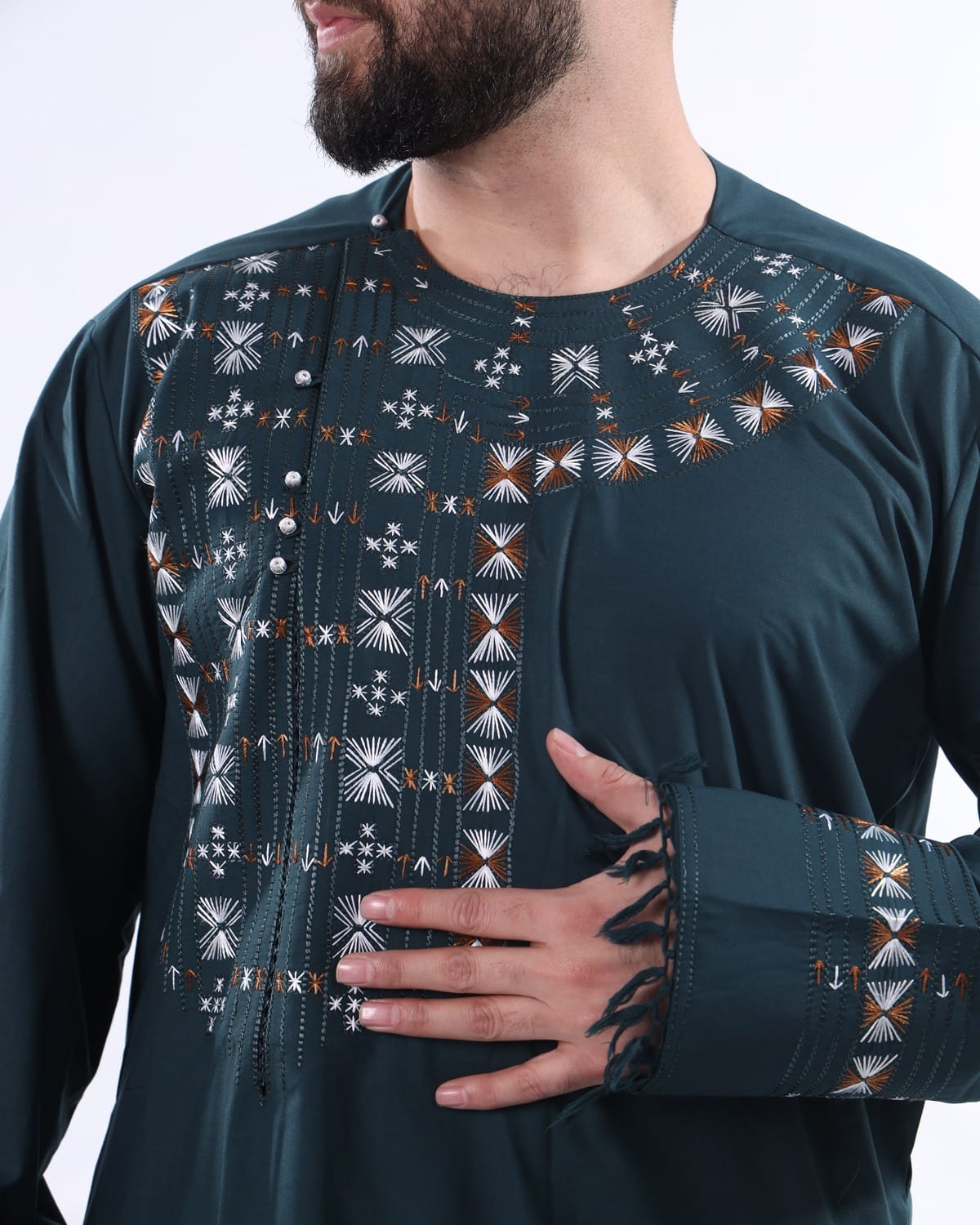 Afghan Perahan Tunban for Men – Traditional Yakhun Embroidery for Eid Aseel