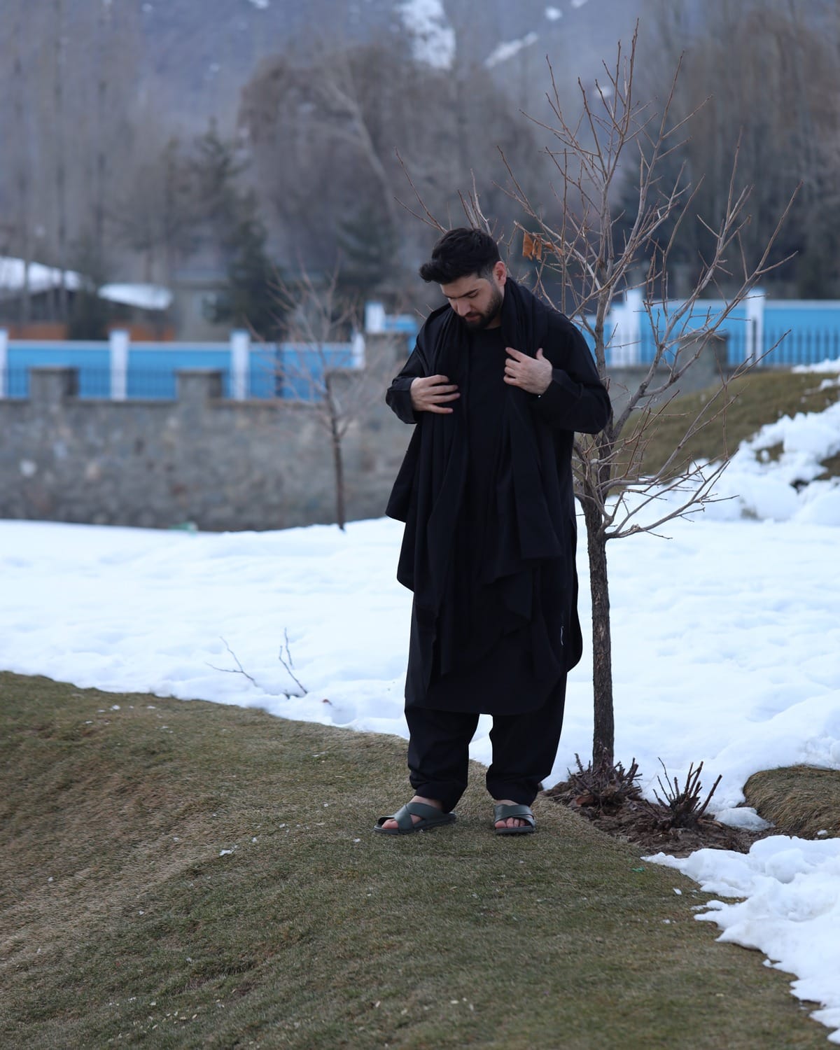 Black Afghan Clothes Qasimi Design for Men – Traditional Embroidered