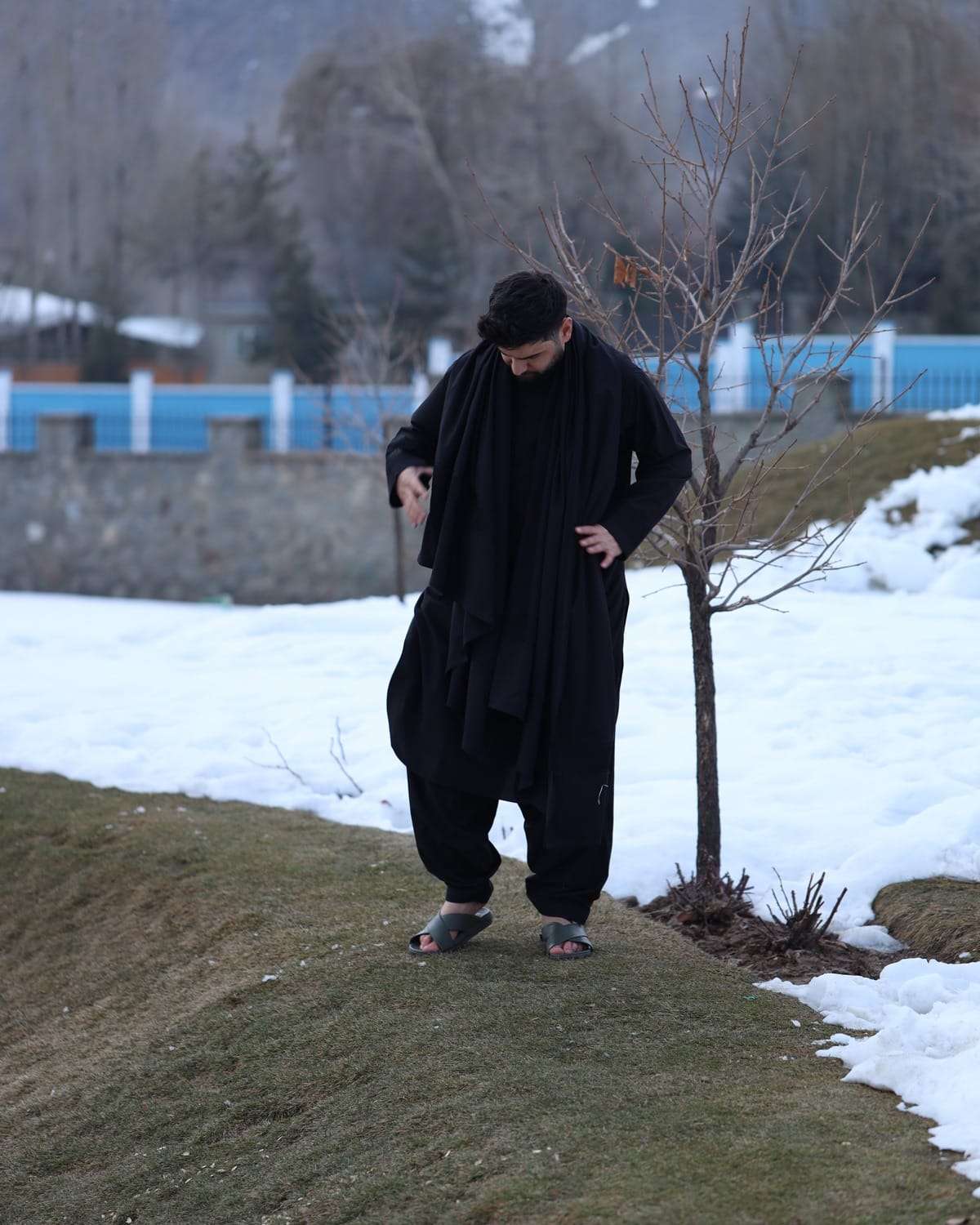 Black Afghan Clothes Qasimi Design for Men – Traditional Embroidered