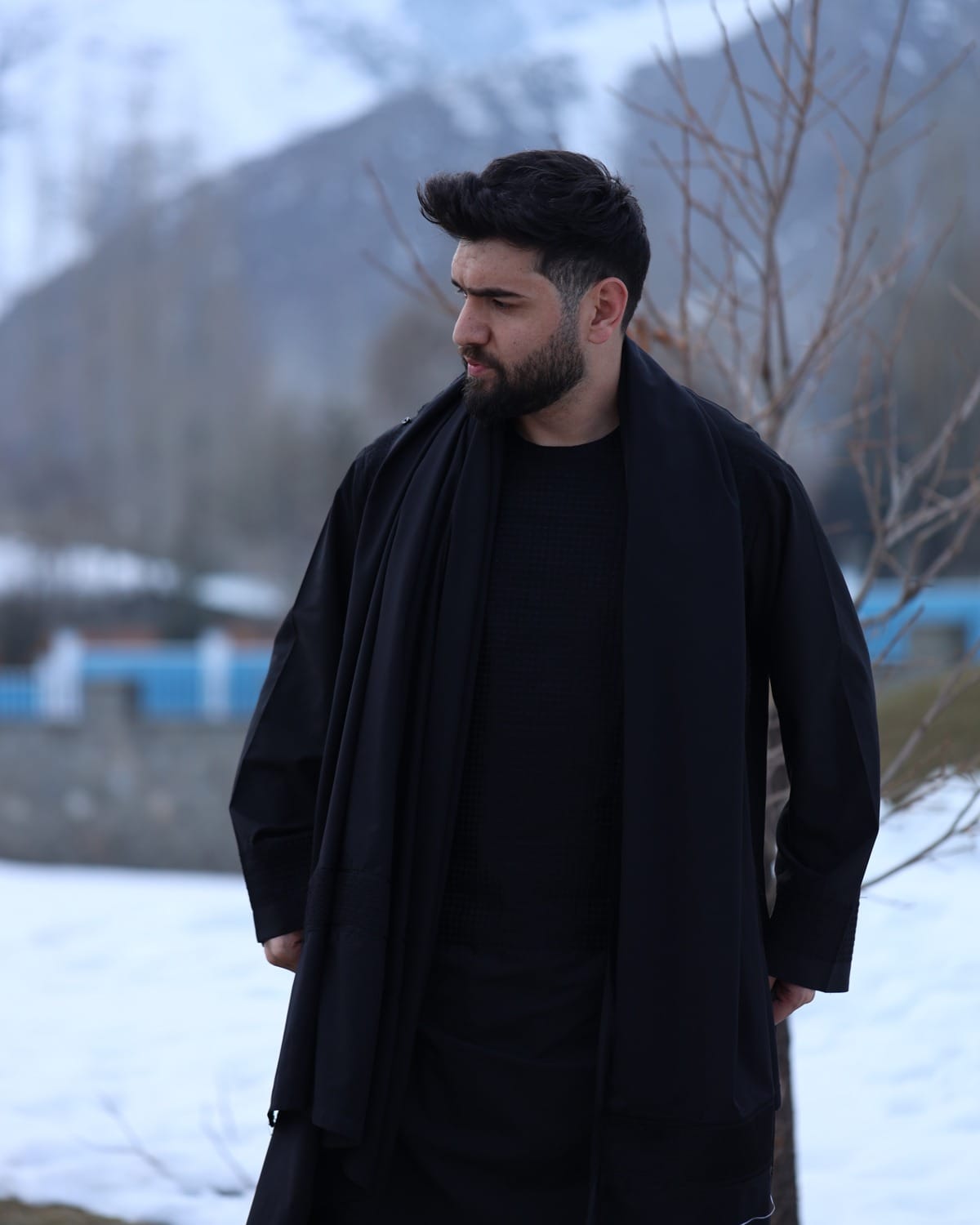 Black Afghan Clothes Qasimi Design for Men – Traditional Embroidered