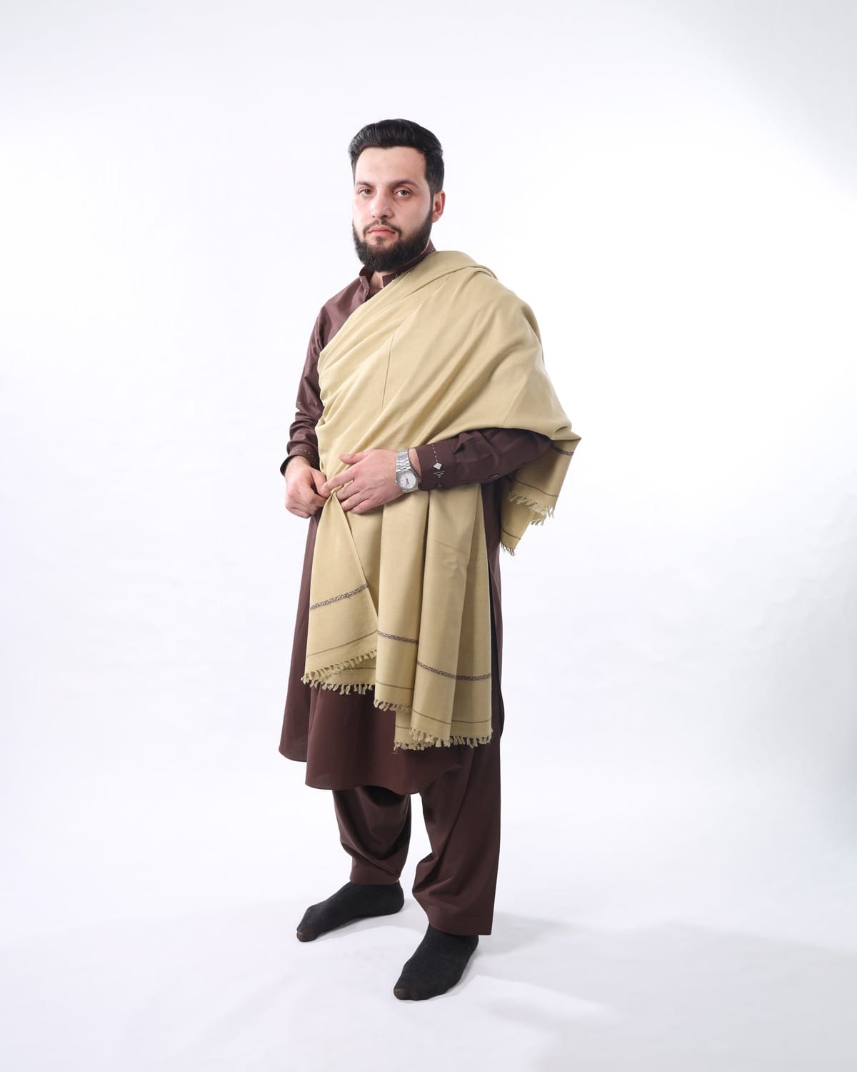 Men’s Afghan Yakhun Hindi & Patu – Traditional Handcrafted Attire for Eid, Weddings, and Cultural Events | Aseel