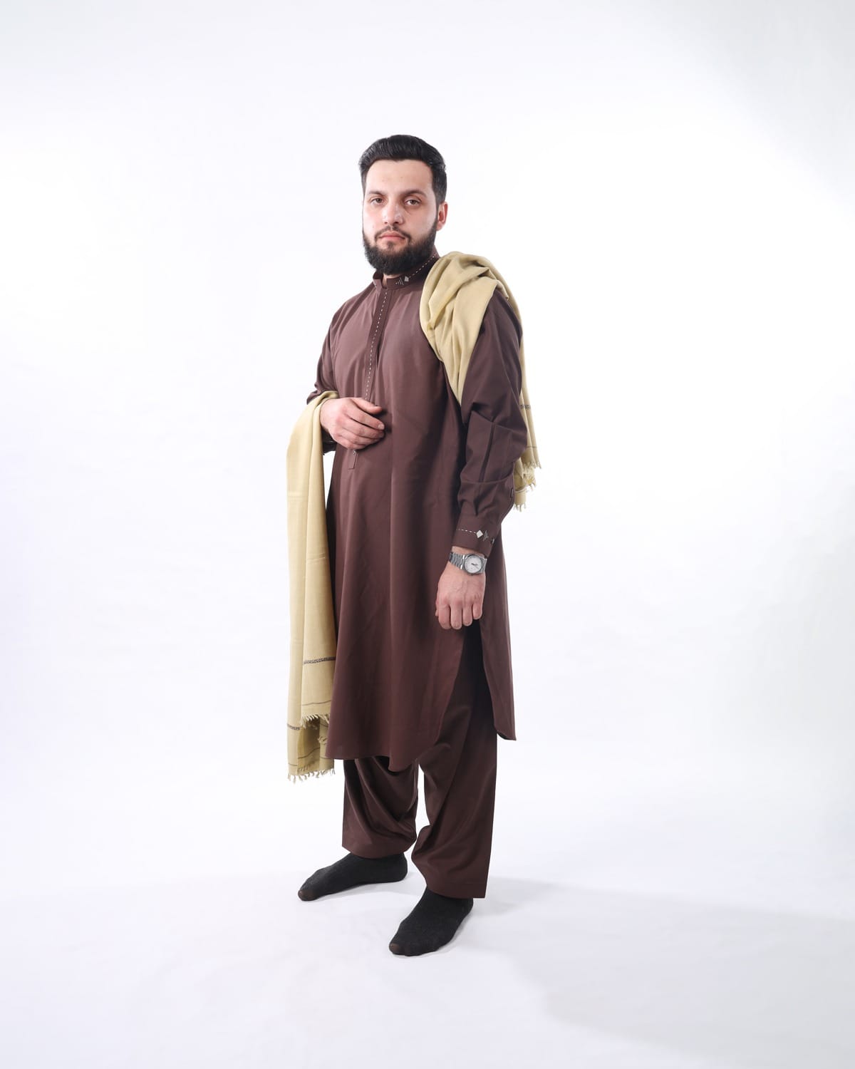 Men’s Afghan Yakhun Hindi & Patu – Traditional Handcrafted Attire for Eid, Weddings, and Cultural Events | Aseel