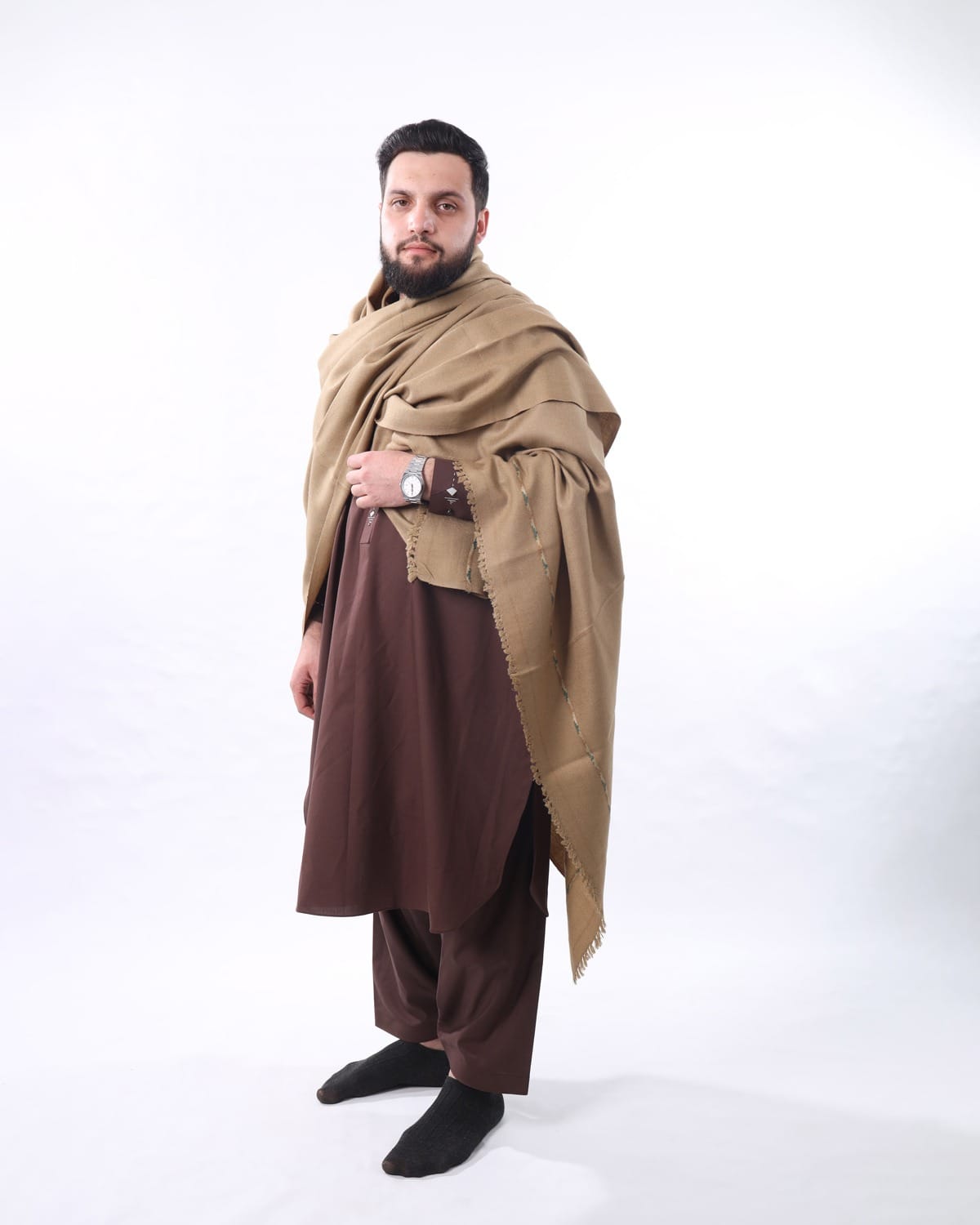 Luxury Afghan Patu Shawl | Wool Kashmiri Winter Scarf Oversize