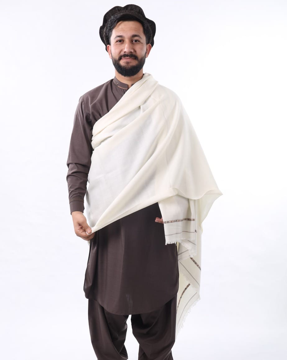Kashmiri Wool Shawl for Men | Afghan Patu, Handmade Winter Wrap, Cultural Heritage Shawl