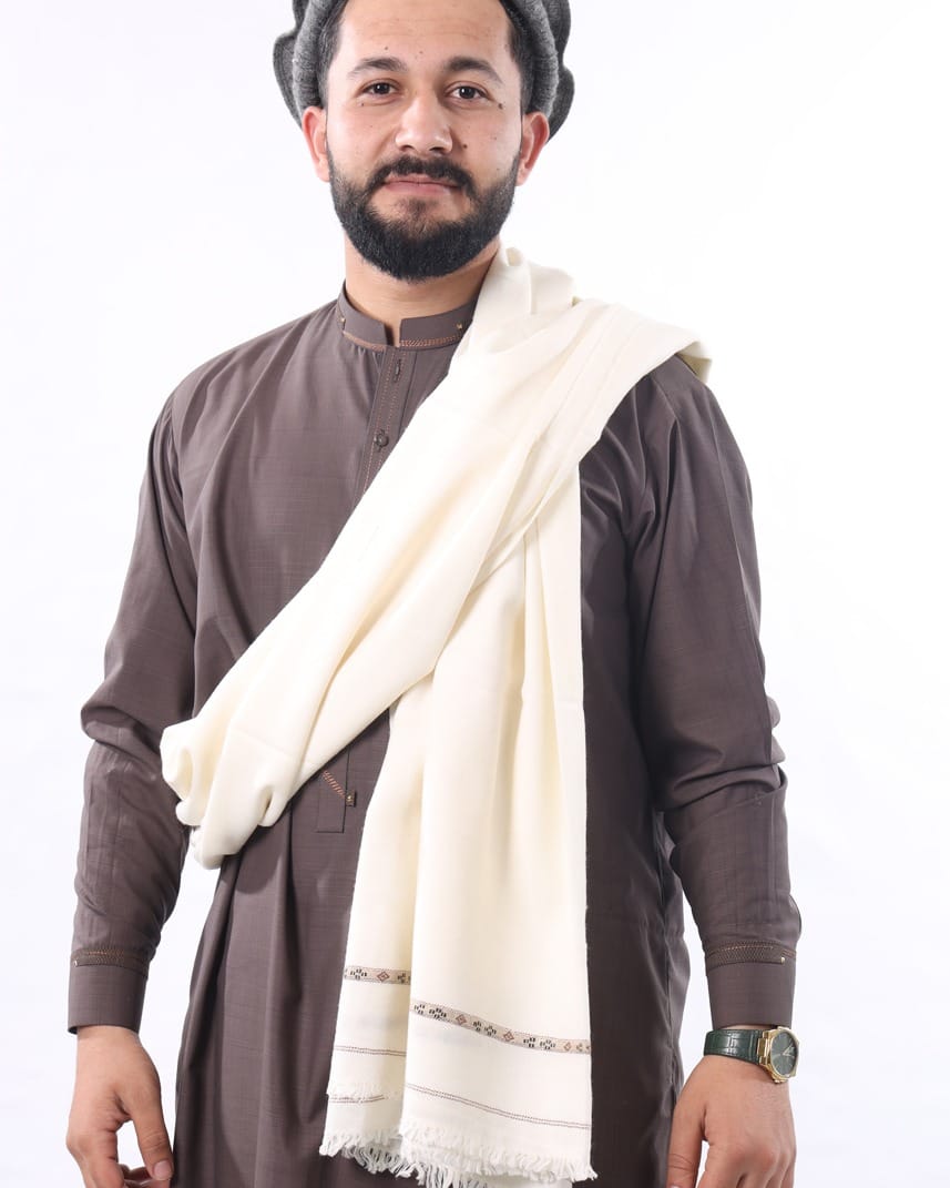 Kashmiri Wool Shawl for Men | Afghan Patu, Handmade Winter Wrap, Cultural Heritage Shawl