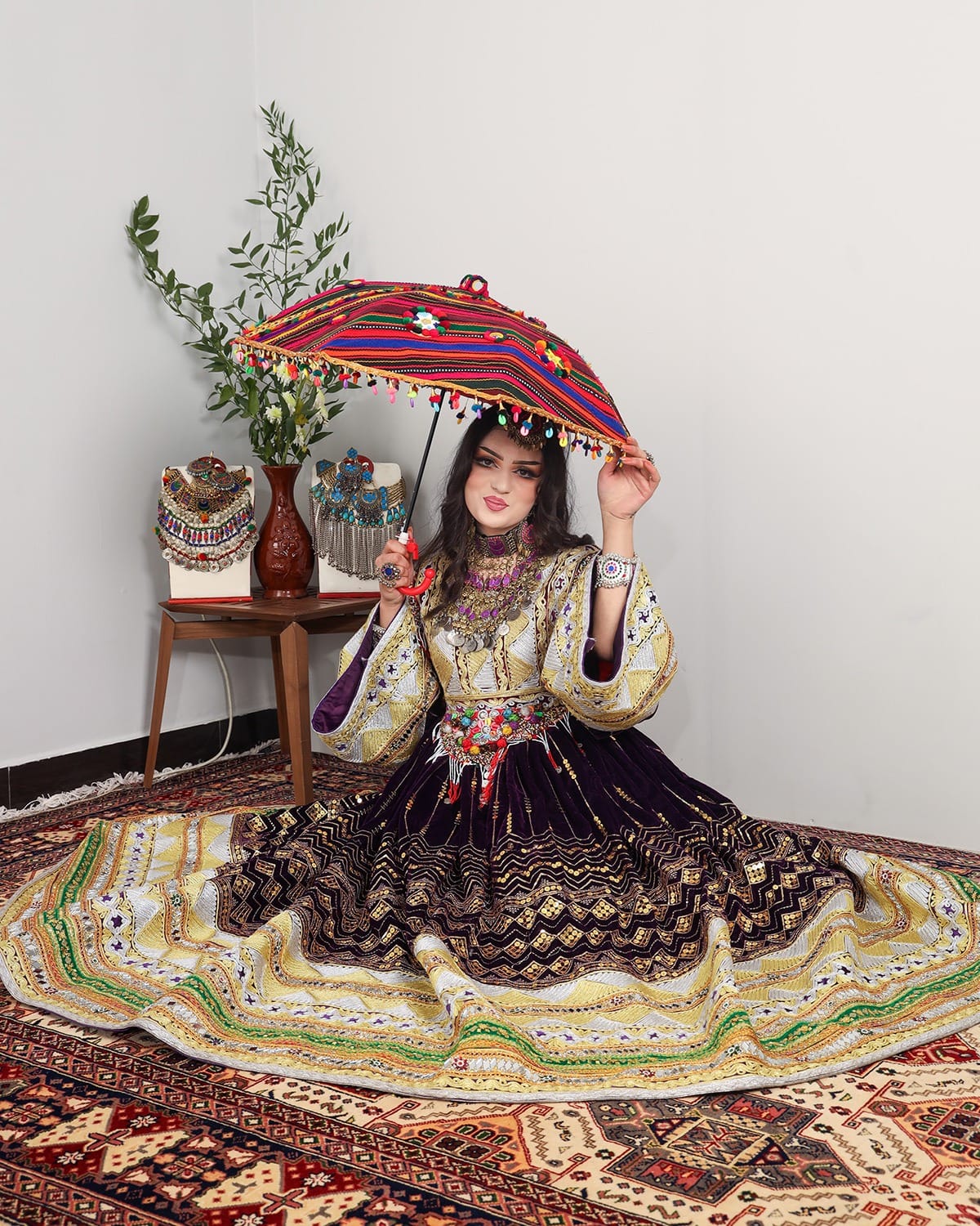 Luxury Afghan Genda Afghan Dress -Hand Embroidered Velvet Fabric-Wedding & Cultural Occasions