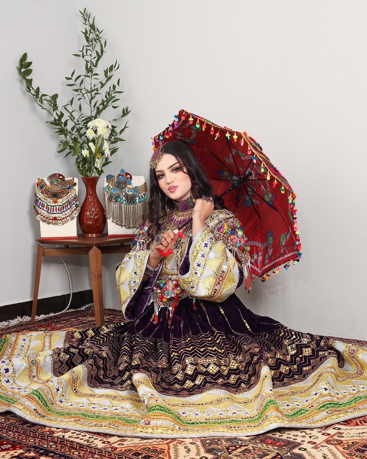 Luxury Afghan Genda Afghan Dress -Hand Embroidered Velvet Fabric-Wedding & Cultural Occasions