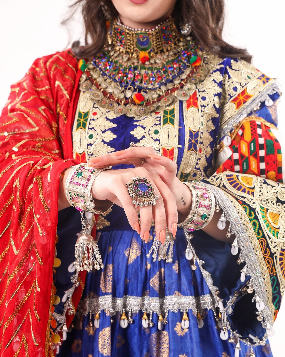 Afghan Dress with Handcrafted Banarsi Embroidery – Traditional Afghan Dress
