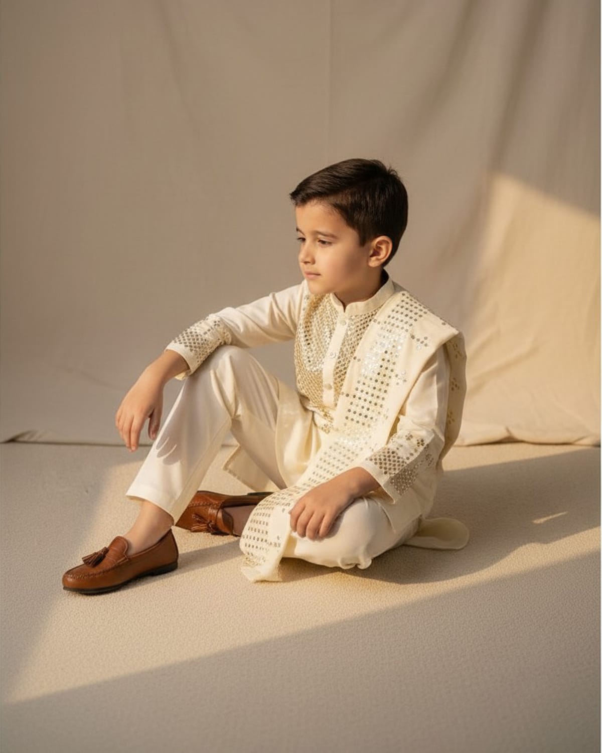 Kid Boys Pehran Tunban – Traditional Shalwar Kameez | Custom Order