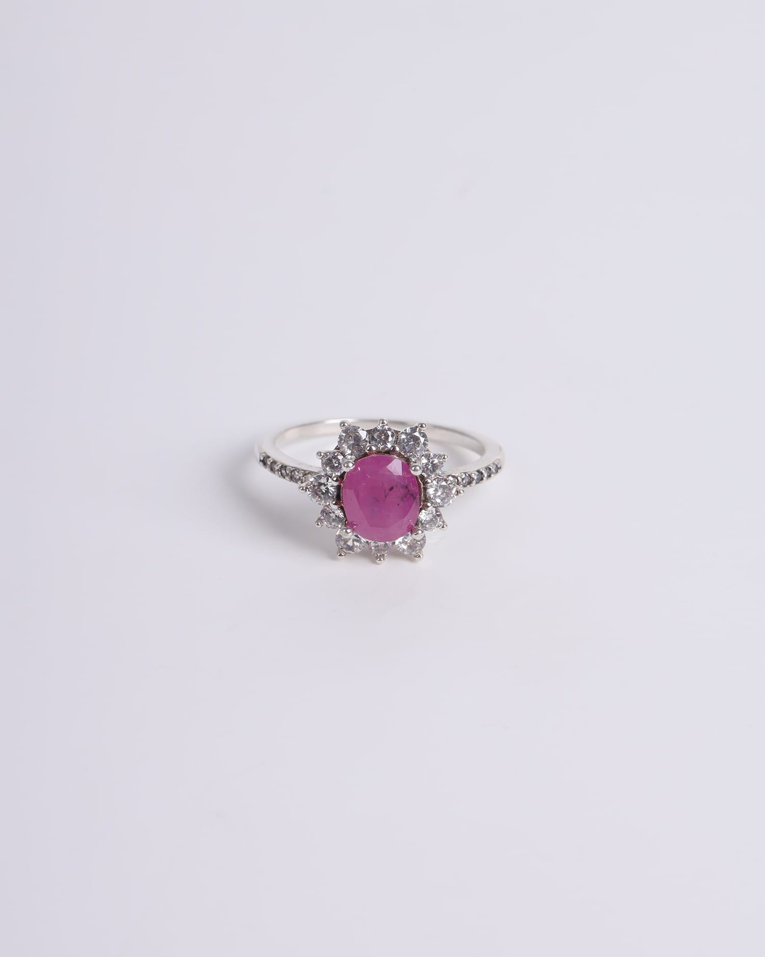 Sterling Silver Ruby & Diamond Accent Women’s Ring – Elegant Fine Jewelry