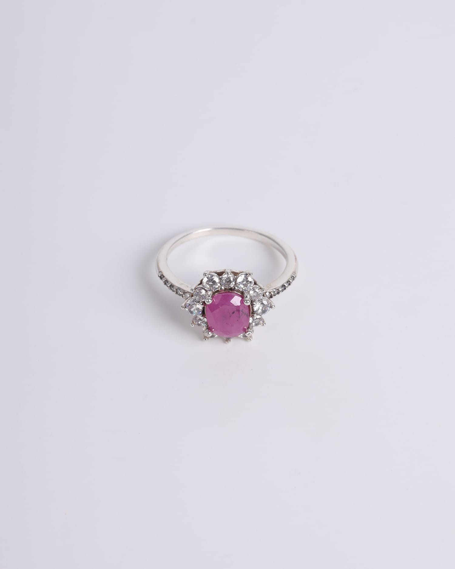 Sterling Silver Ruby & Diamond Accent Women’s Ring – Elegant Fine Jewelry