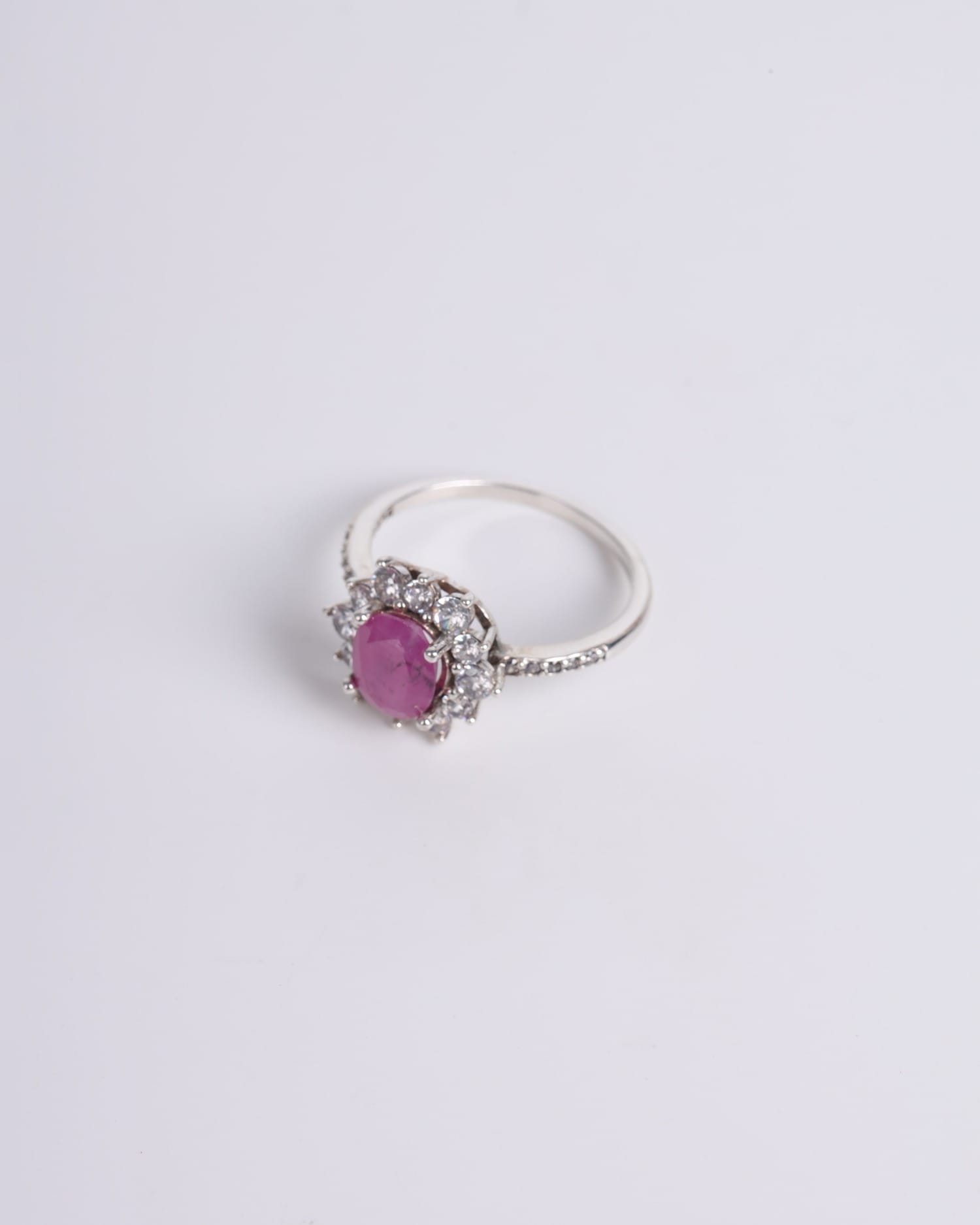 Sterling Silver Ruby & Diamond Accent Women’s Ring – Elegant Fine Jewelry