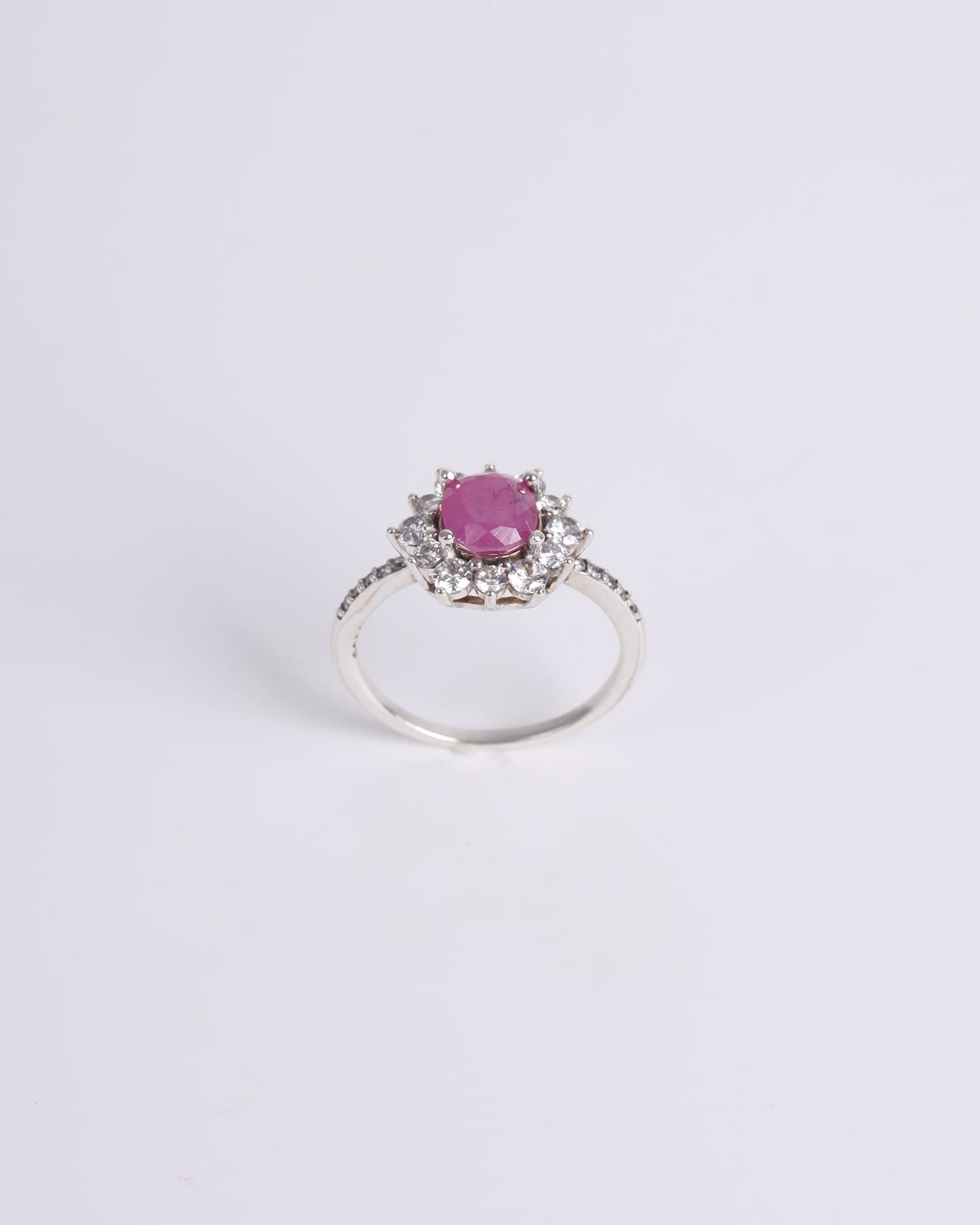 Sterling Silver Ruby & Diamond Accent Women’s Ring – Elegant Fine Jewelry