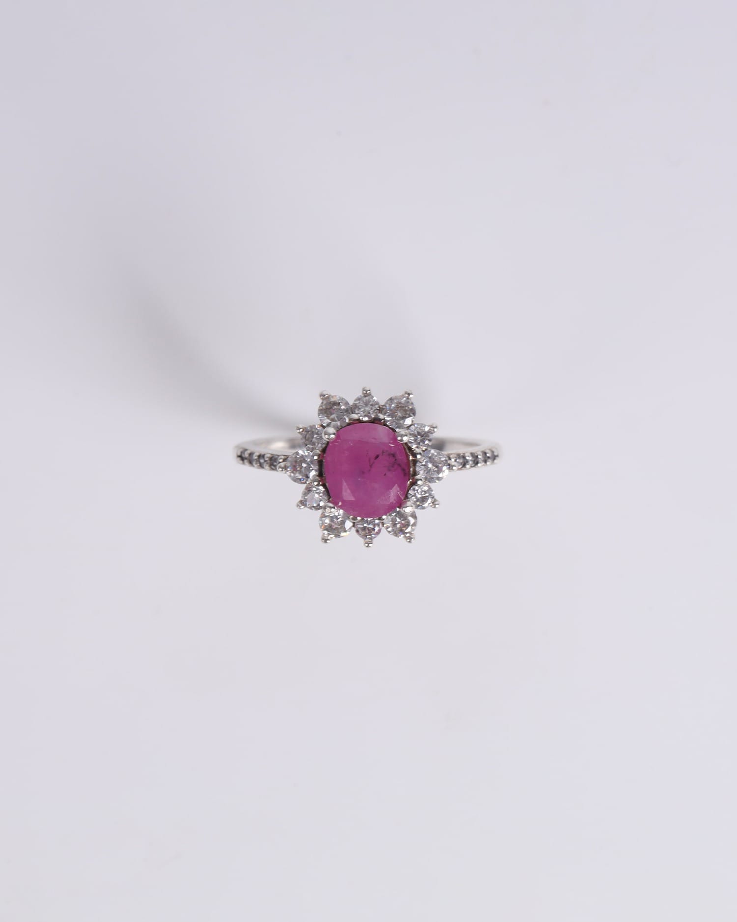 Sterling Silver Ruby & Diamond Accent Women’s Ring – Elegant Fine Jewelry