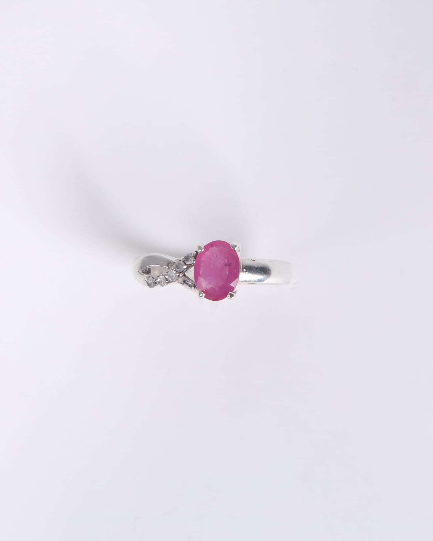 Luxury Ruby & Diamond Ring in Sterling Silver – Engagement & Wedding Ring