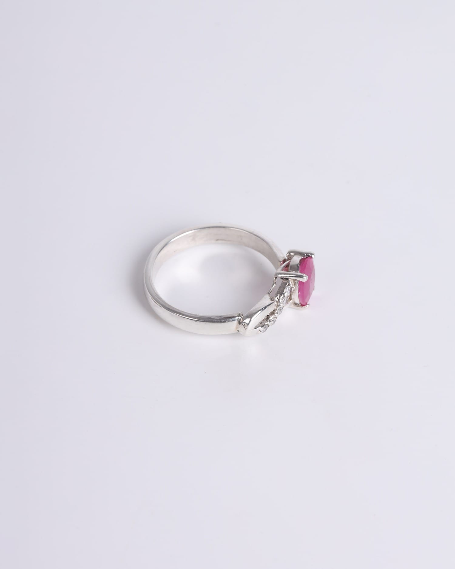 Luxury Ruby & Diamond Ring in Sterling Silver – Engagement & Wedding Ring