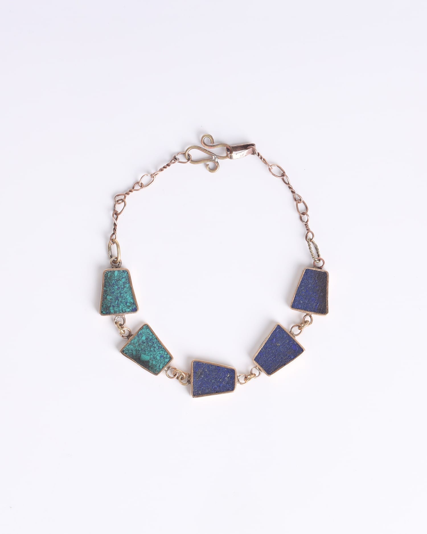 Brass Lapis Lazuli & Turquoise Bracelet – Handcrafted Women’s Jewelry