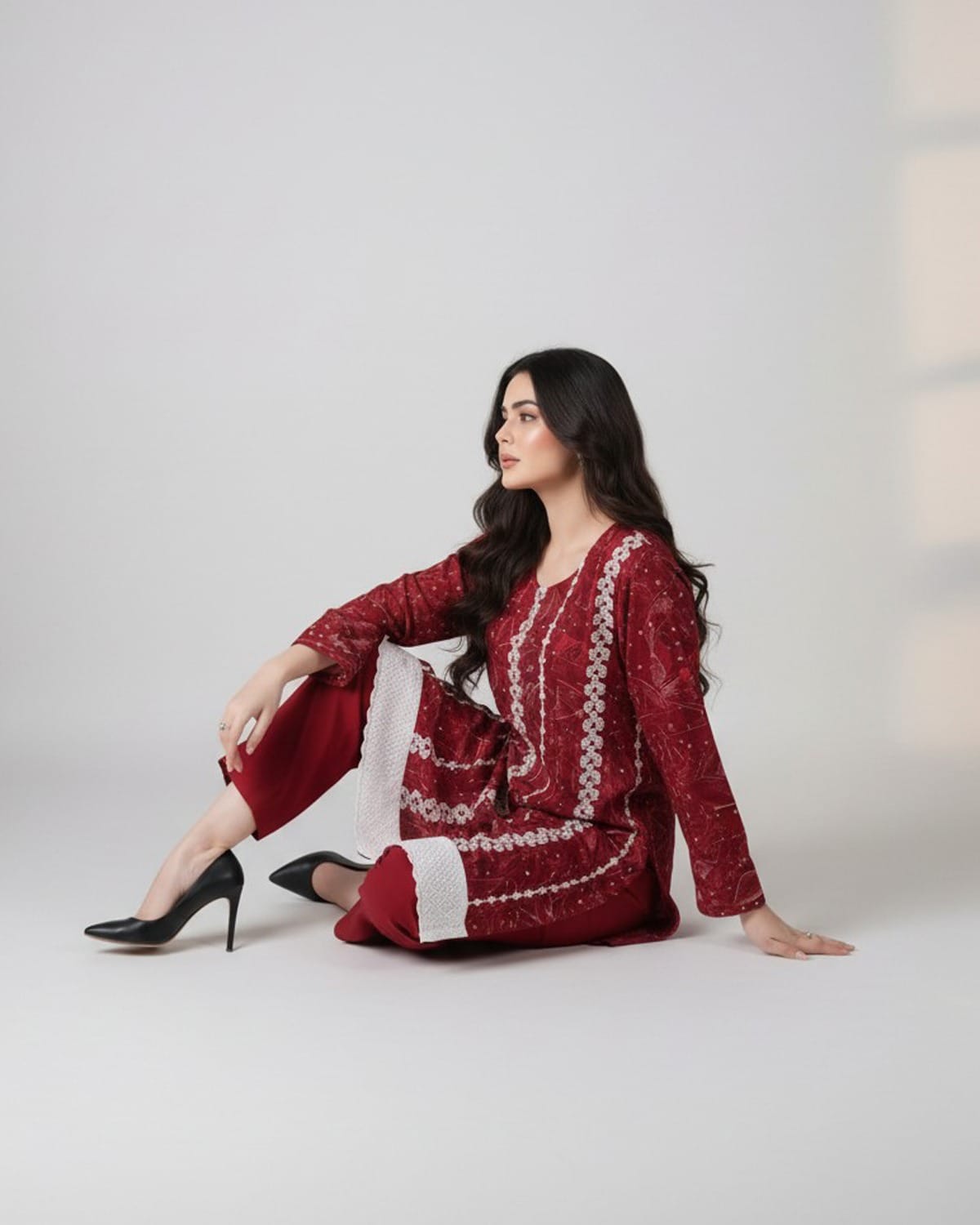 Afghan Red Embroidered Dress – Traditional Handmade Afghan Clothing