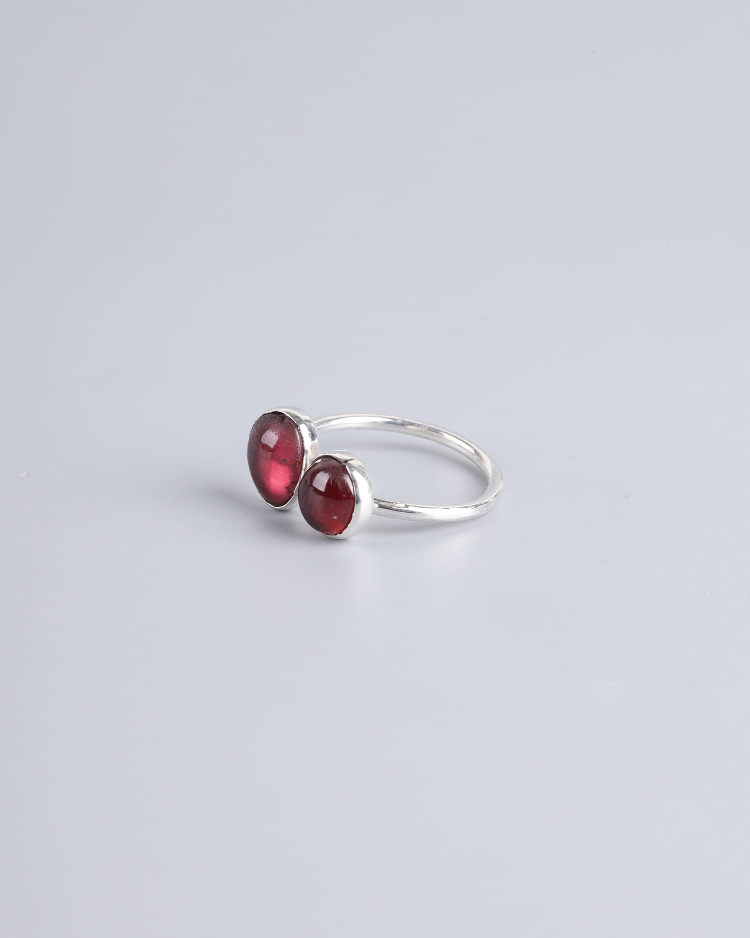 Fire Garnet Silver Ring