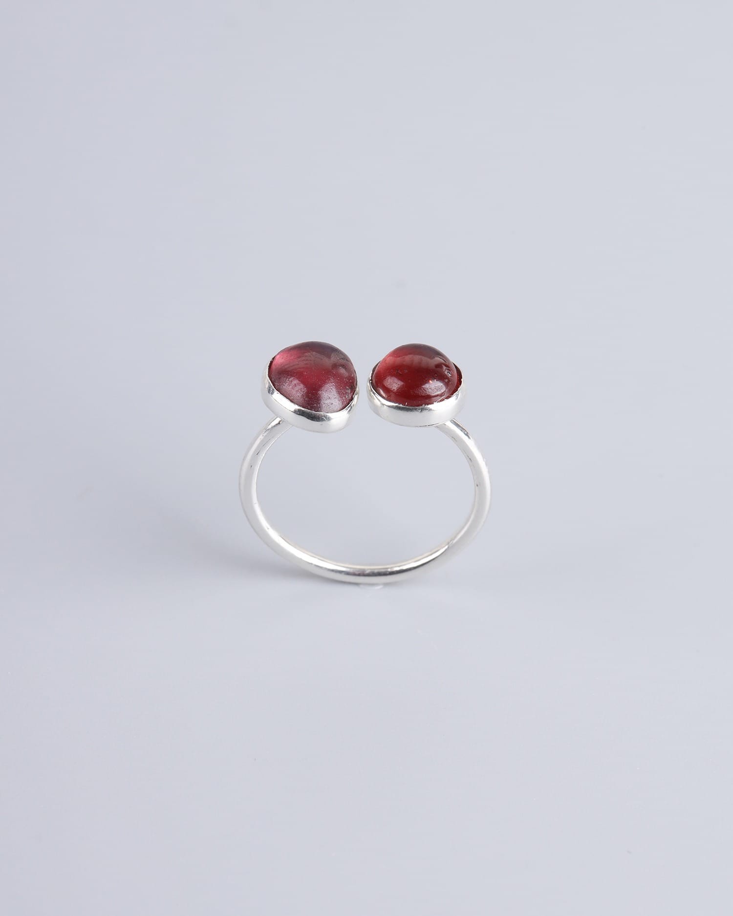 Fire Garnet Silver Ring