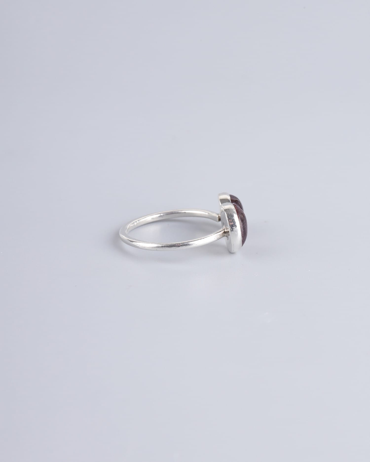 Fire Garnet Silver Ring
