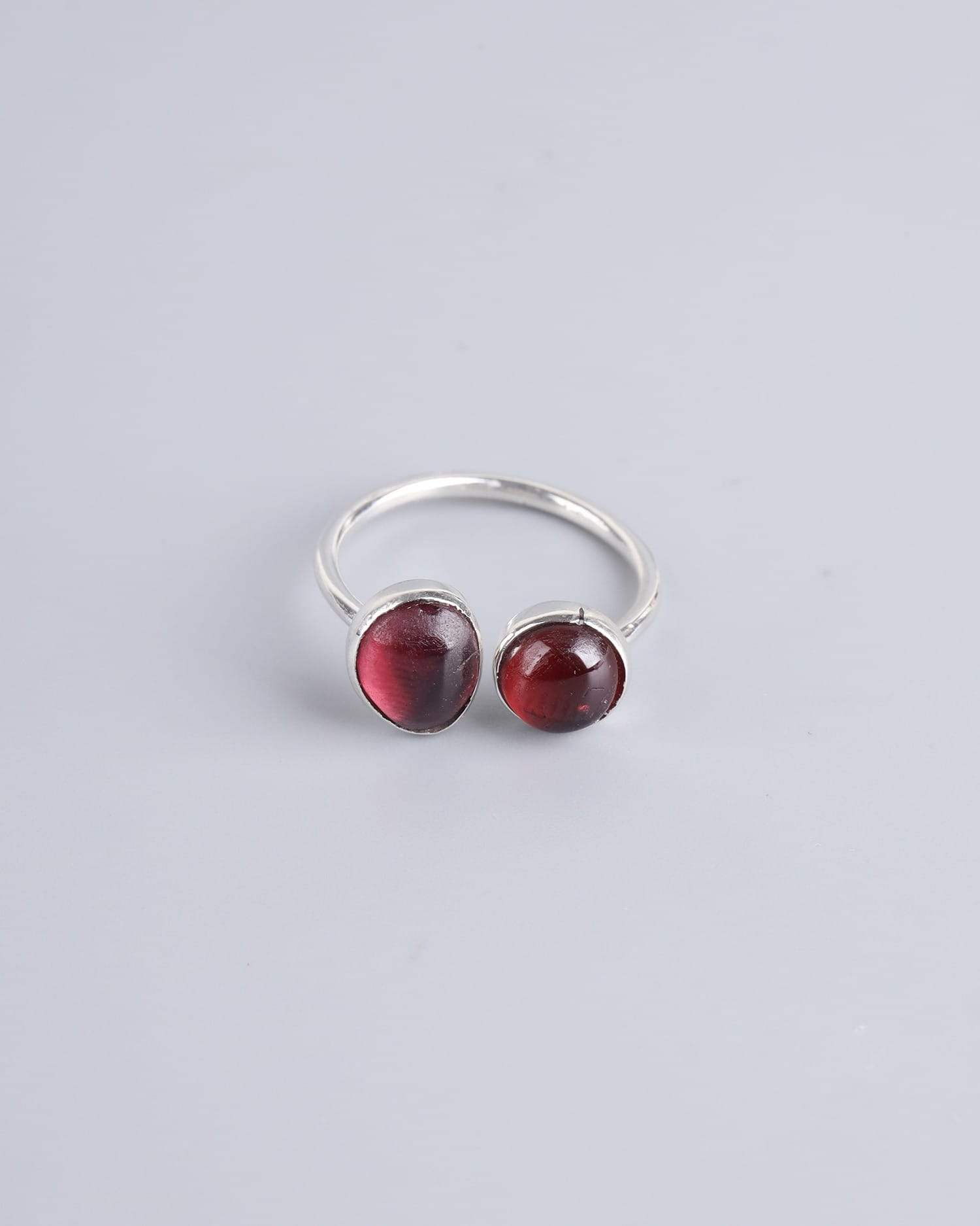 Fire Garnet Silver Ring